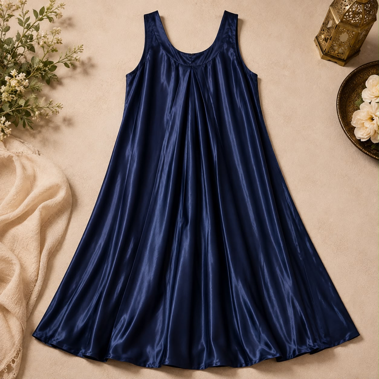 Midnight Blue Shimmer Kaftan Set