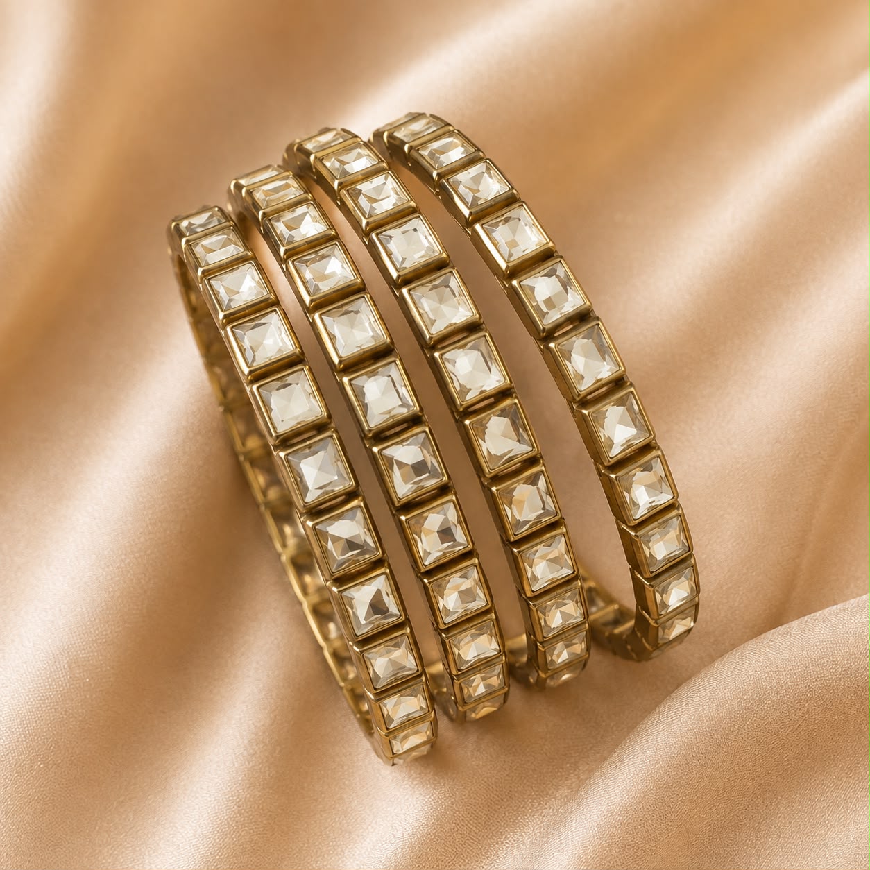 Aaina Kundan Bangle Set