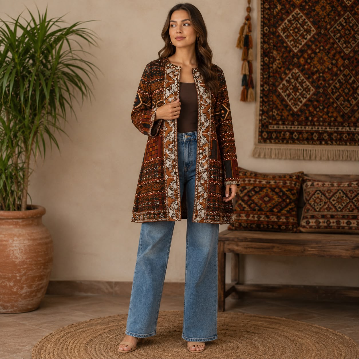 Sapphire Heritage Print Coat