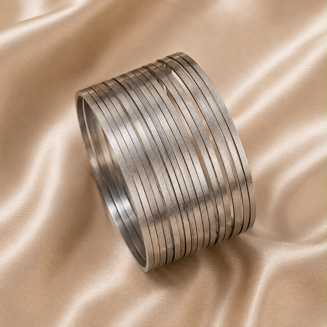 Noor Silver Bangles