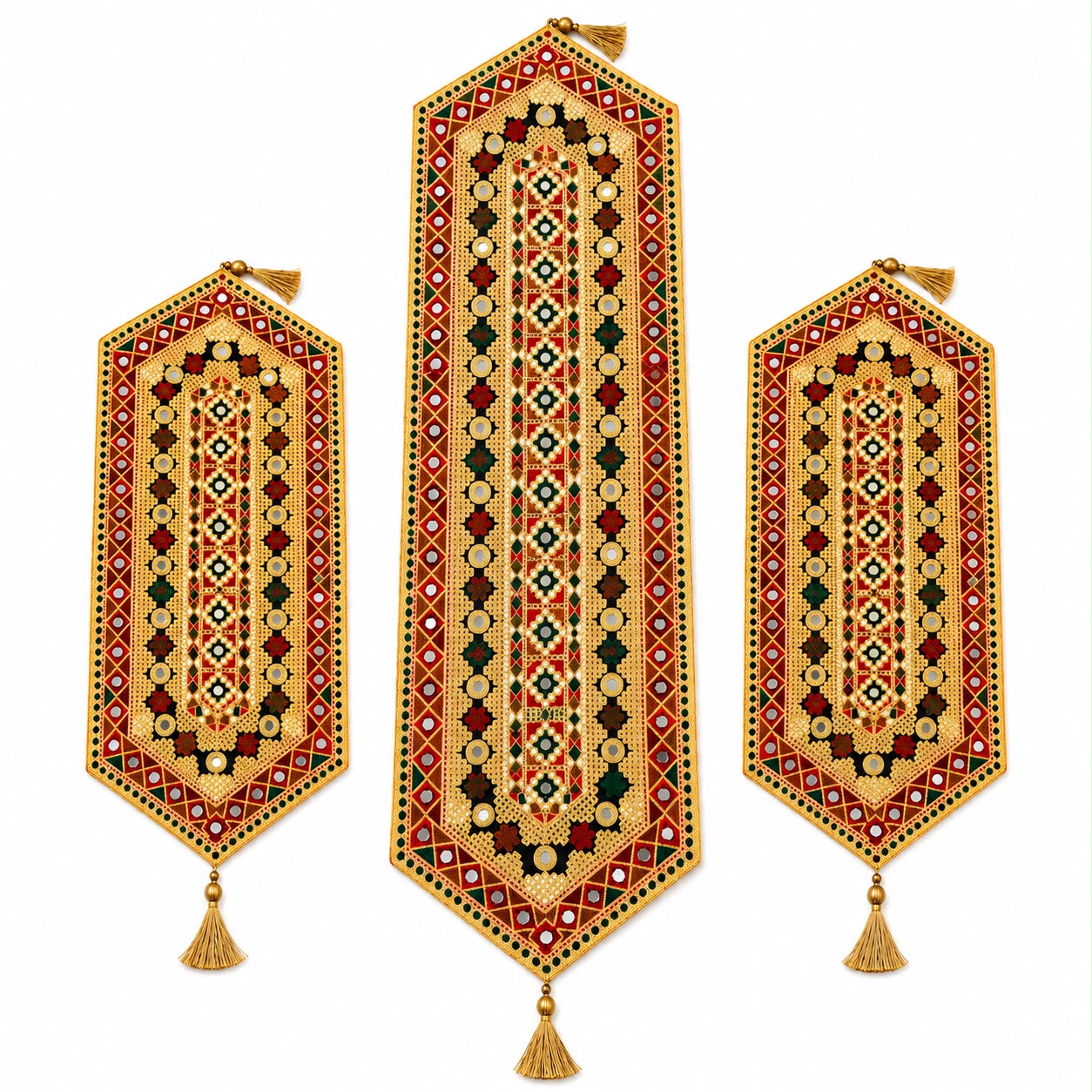 Heritage Mirrorwork Table Runner Set