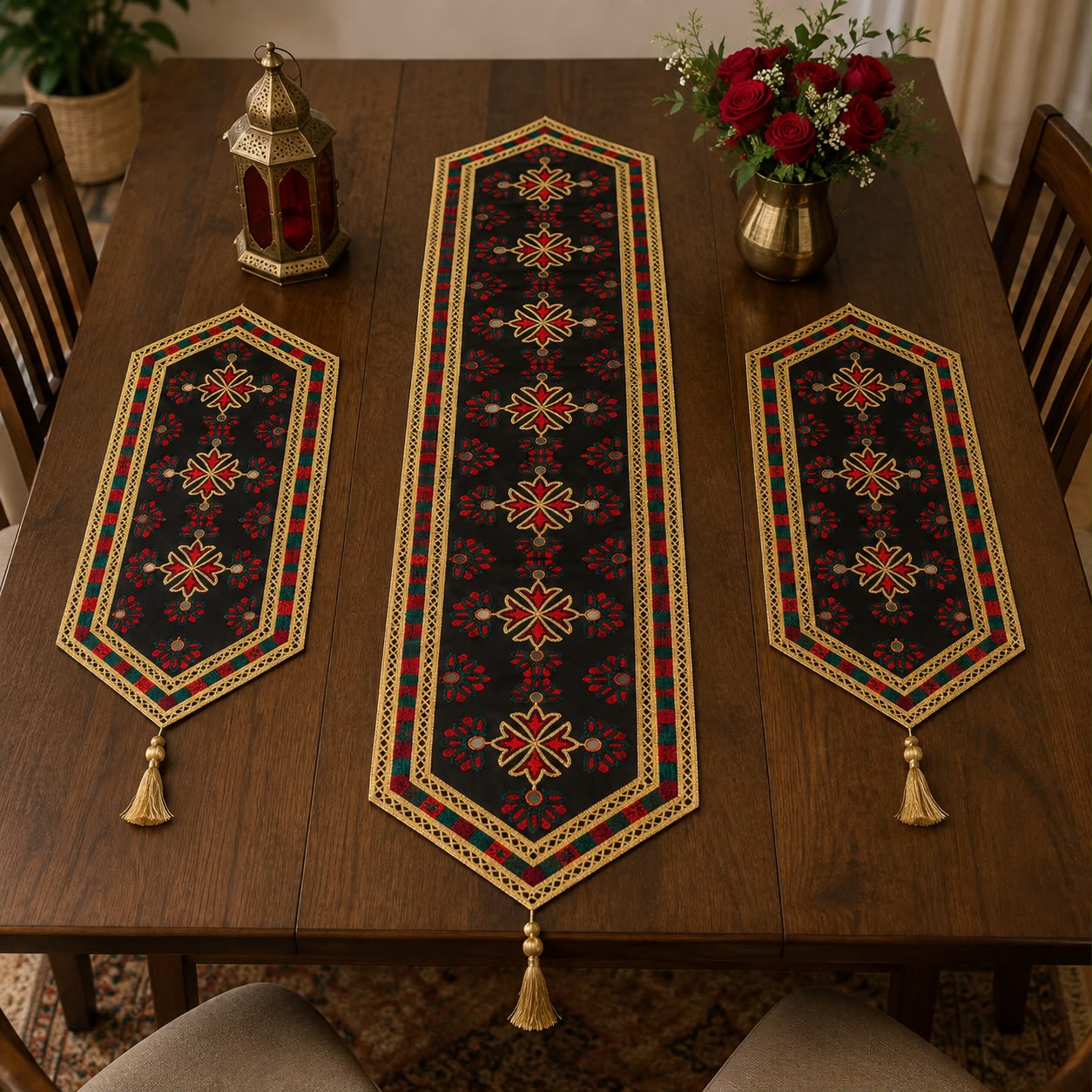 Heritage Embroidered Table Runner Set