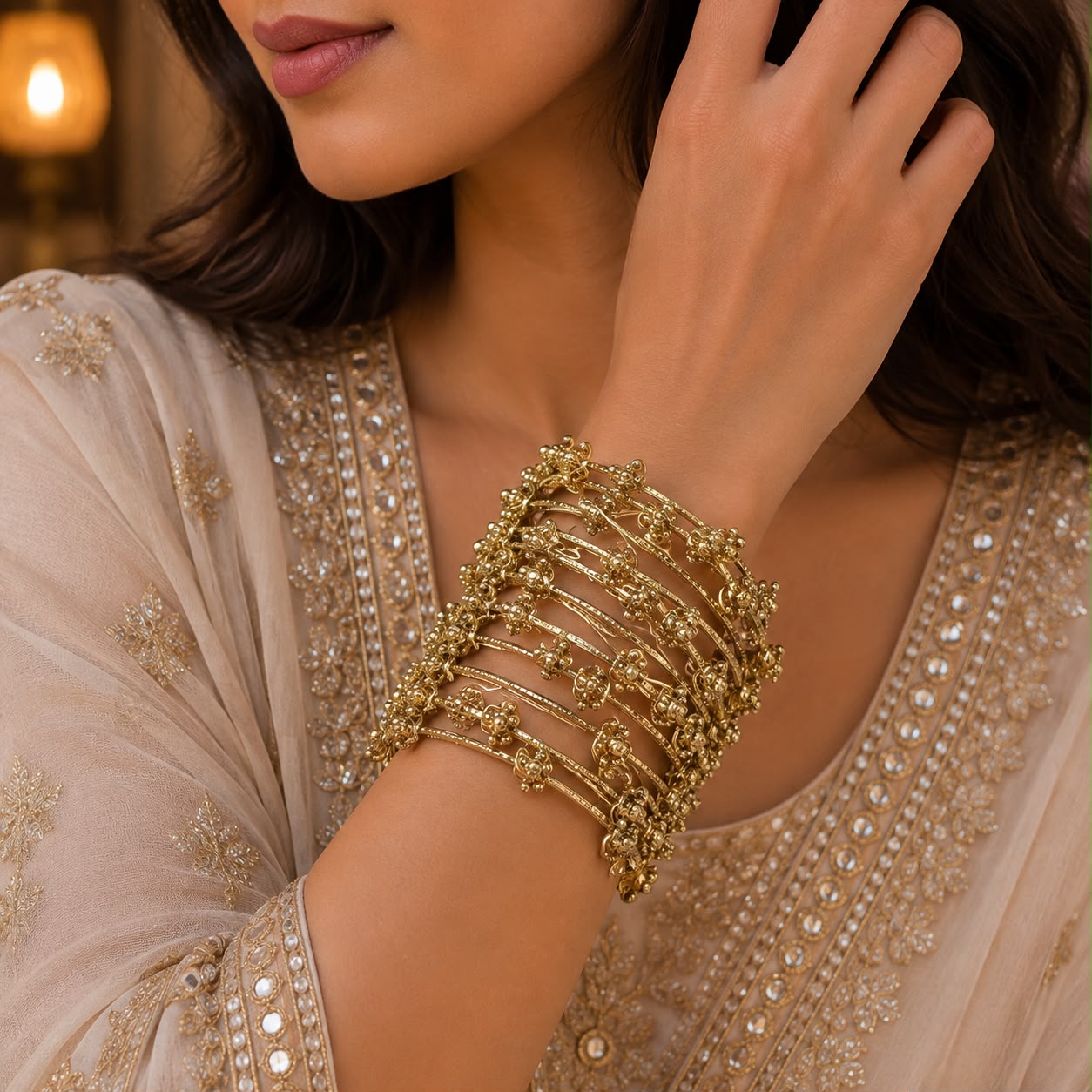 Product Name: Gilded Charm Bangle Set