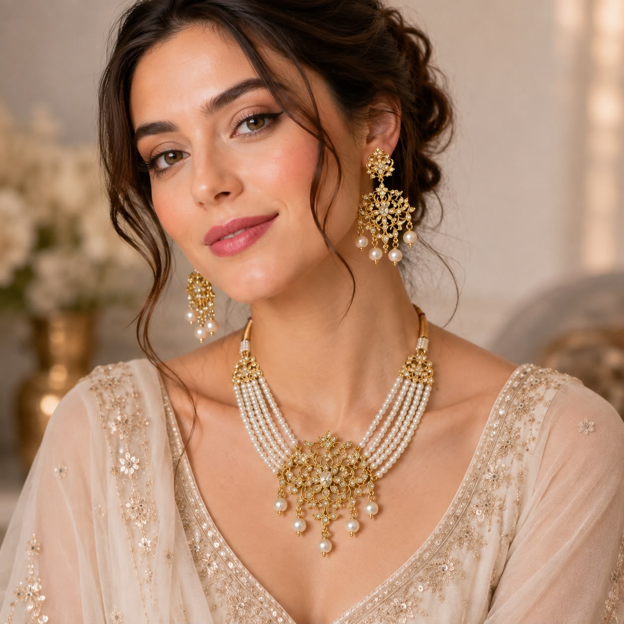 Elara Pearl Choker Set