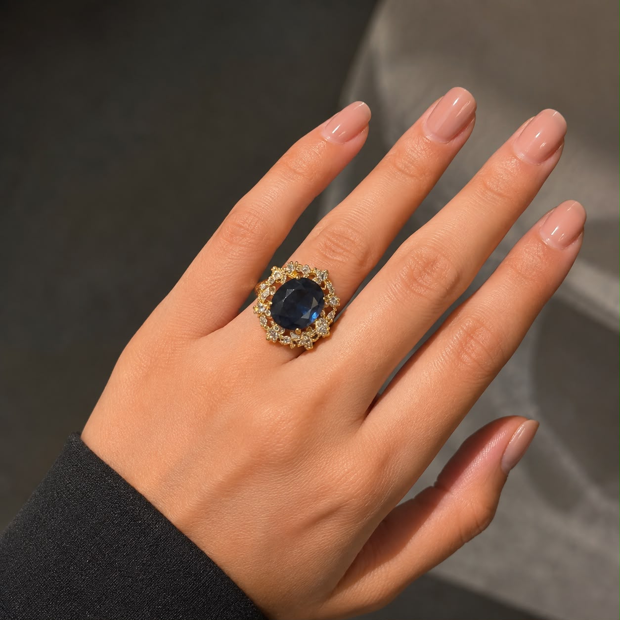 Midnight Sapphire Zircon Ring