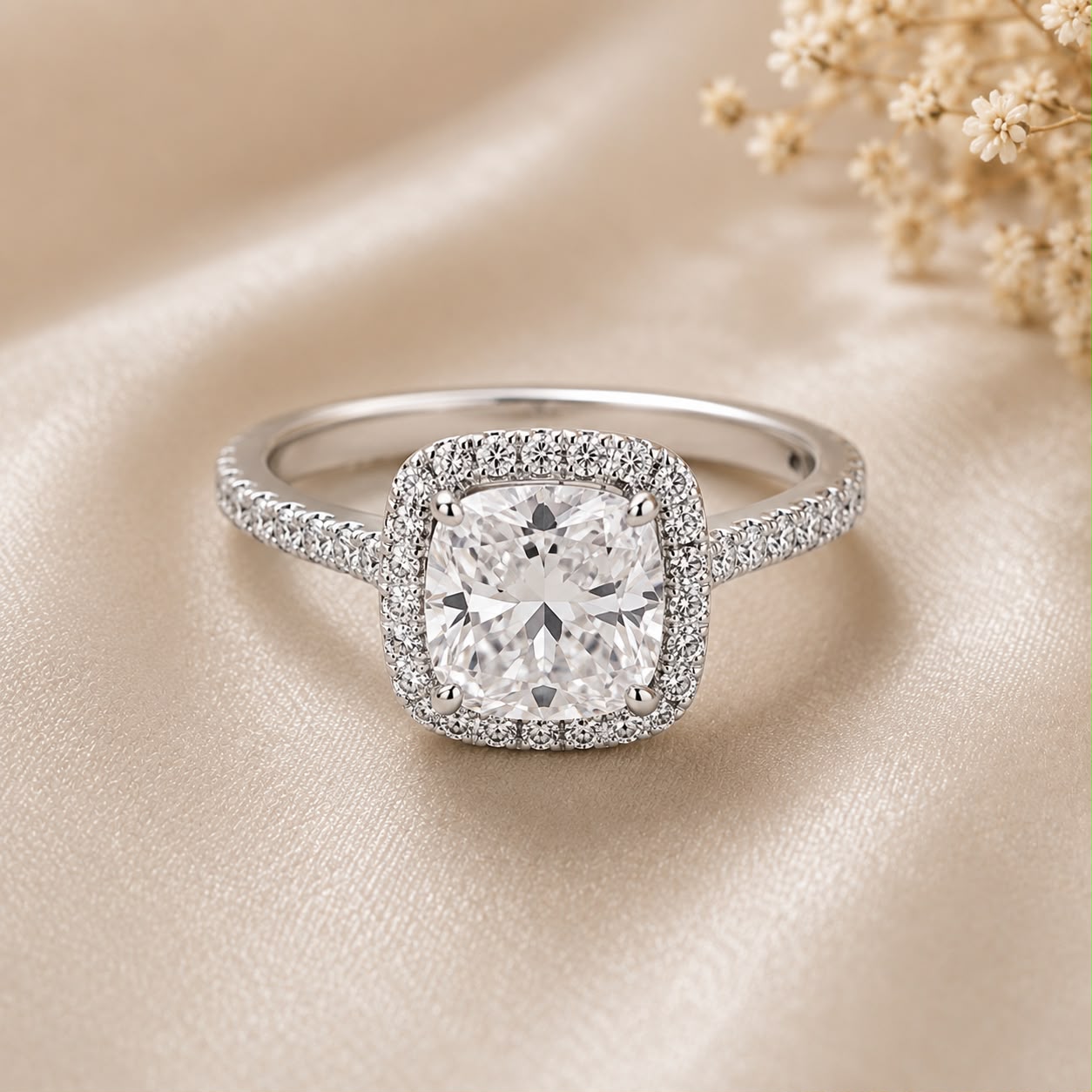 Celeste Zircon Halo Ring