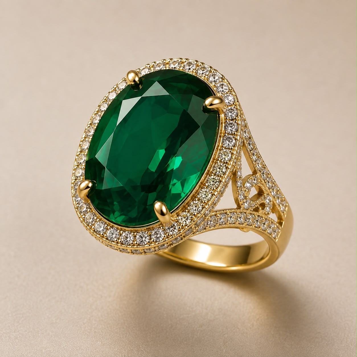 Emerald Royale Zircon Ring