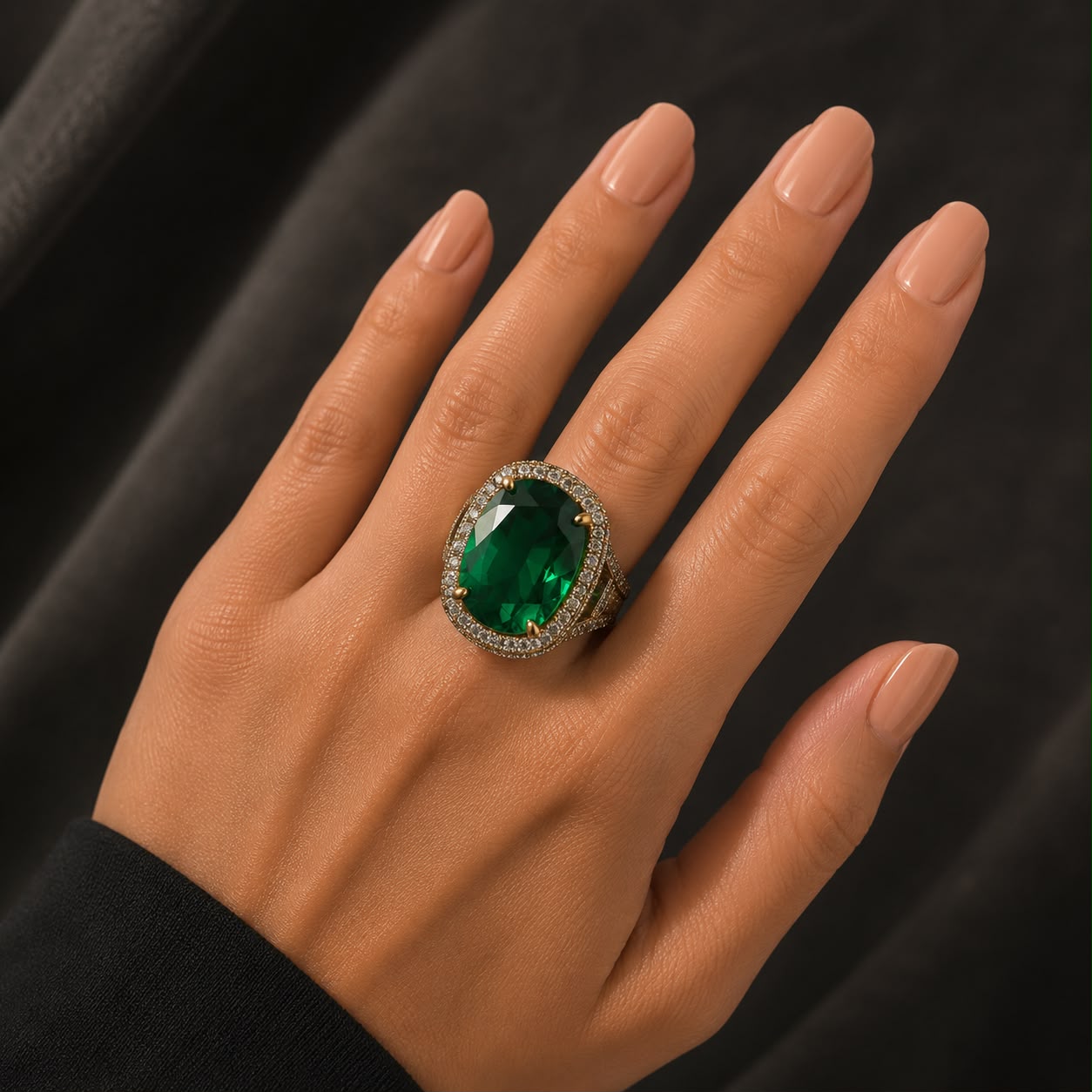 Emerald Royale Zircon Ring