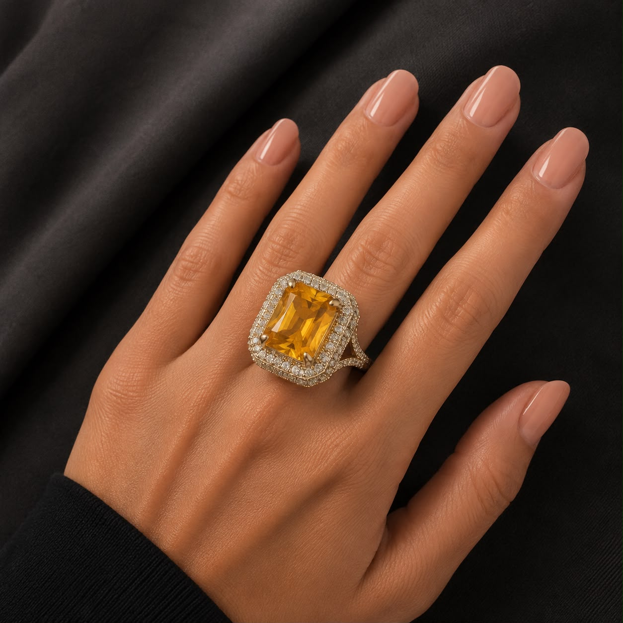 Golden Radiance Zircon Ring