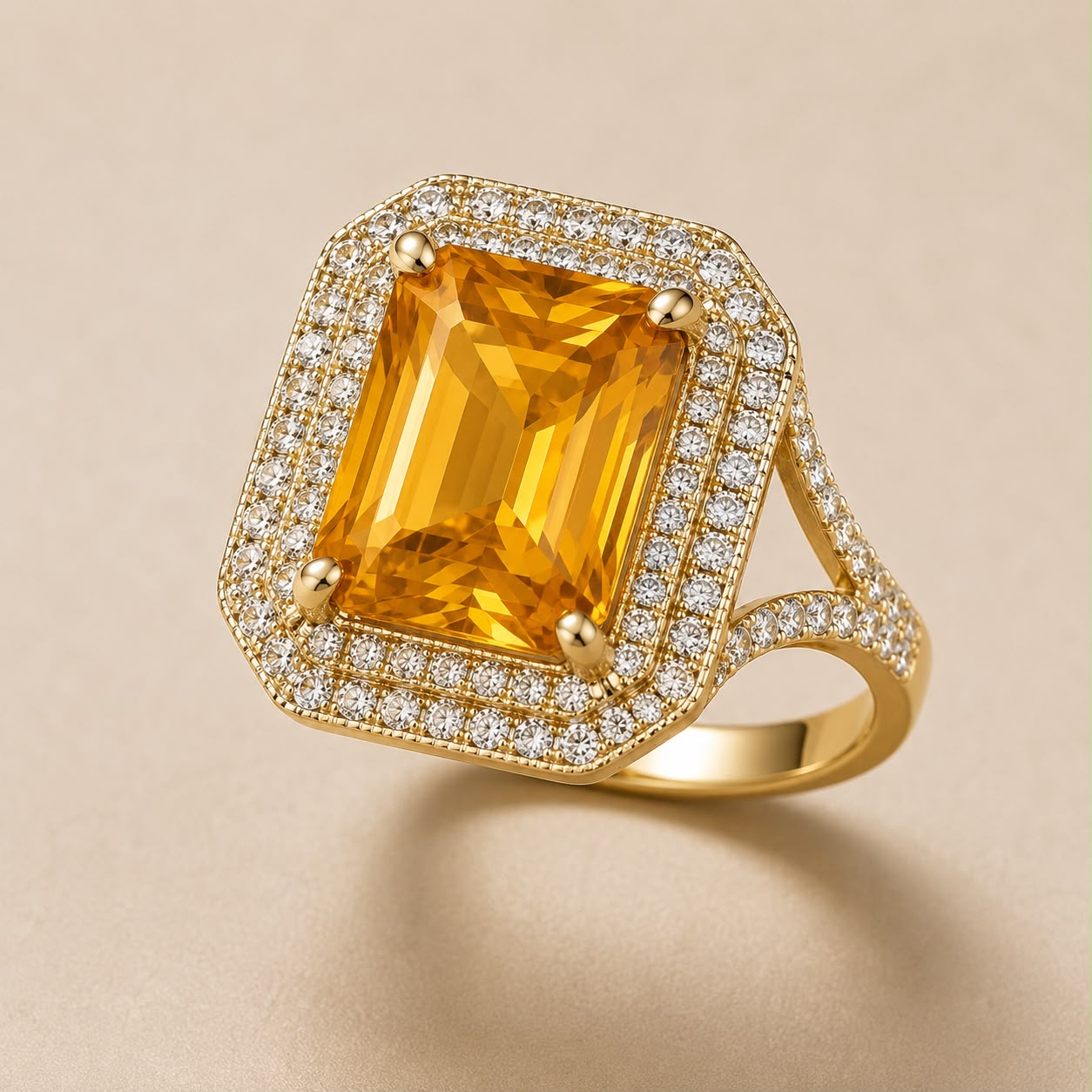 Golden Radiance Zircon Ring