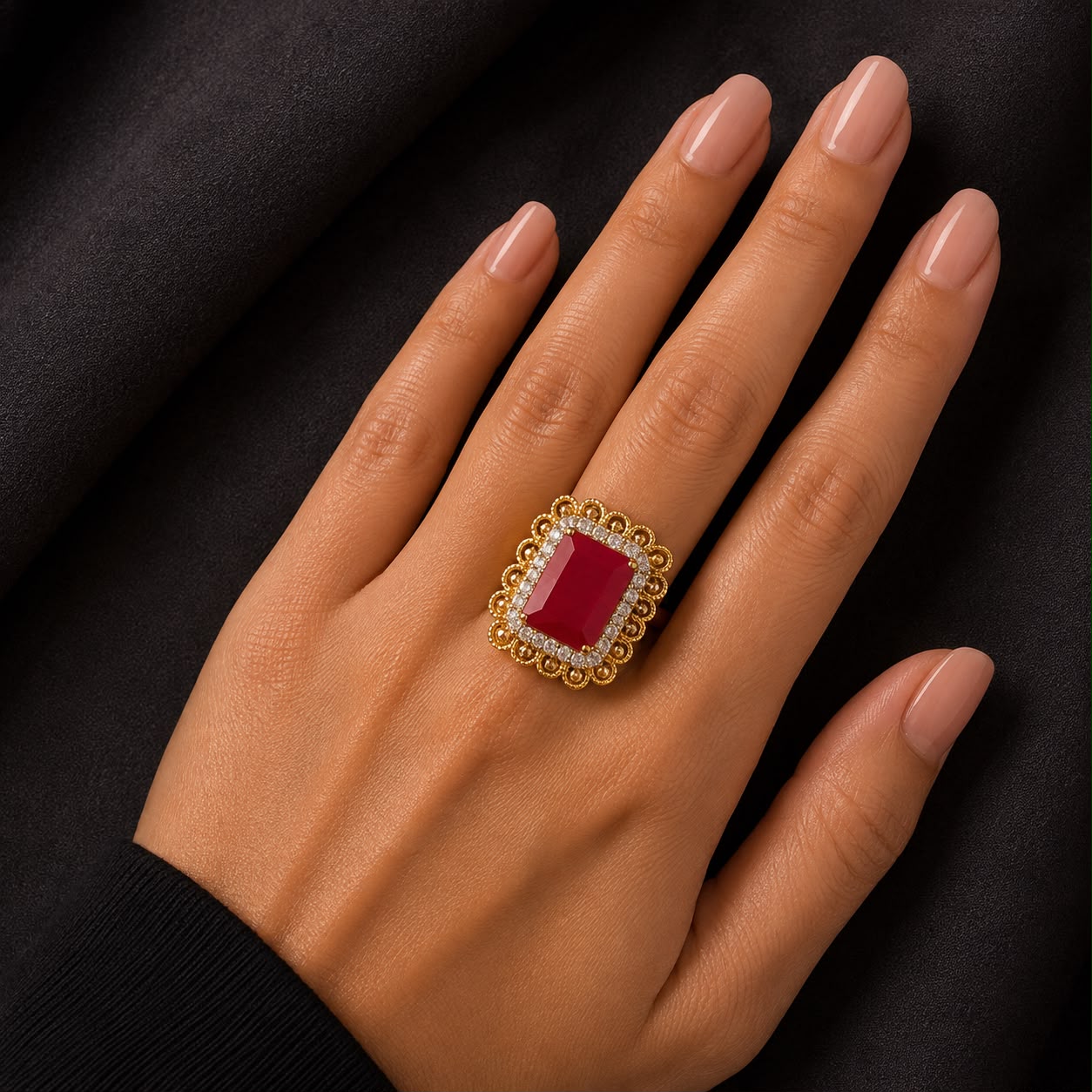 Ruby Radiance Zircon Ring