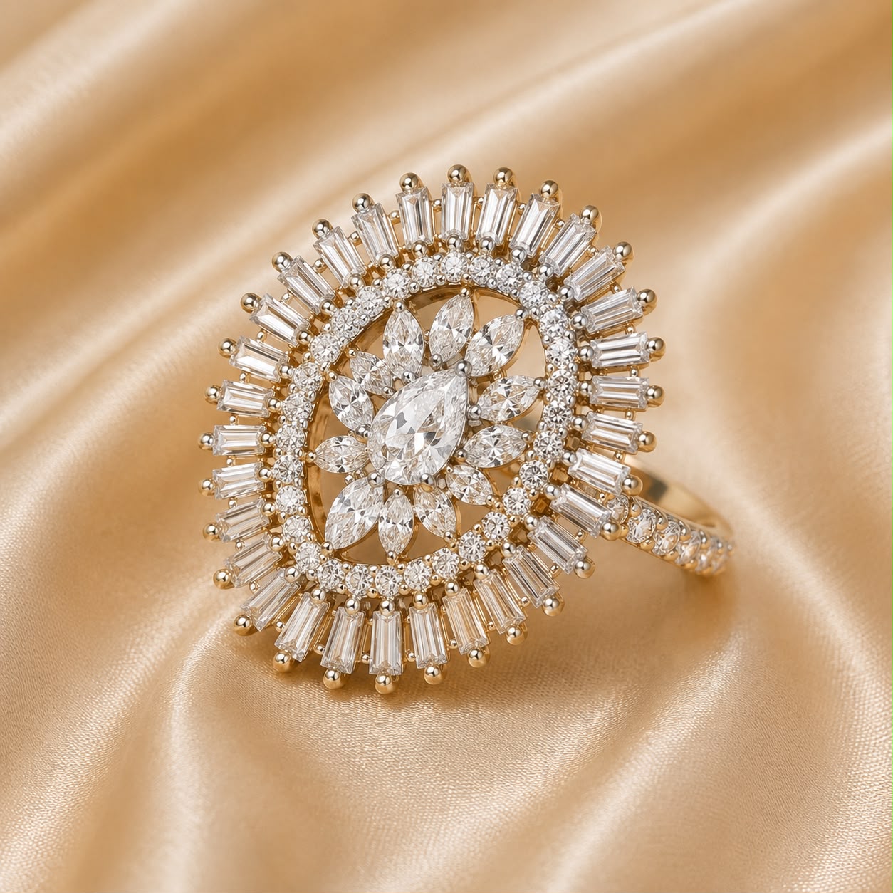 Celestial Bloom Zircon Ring