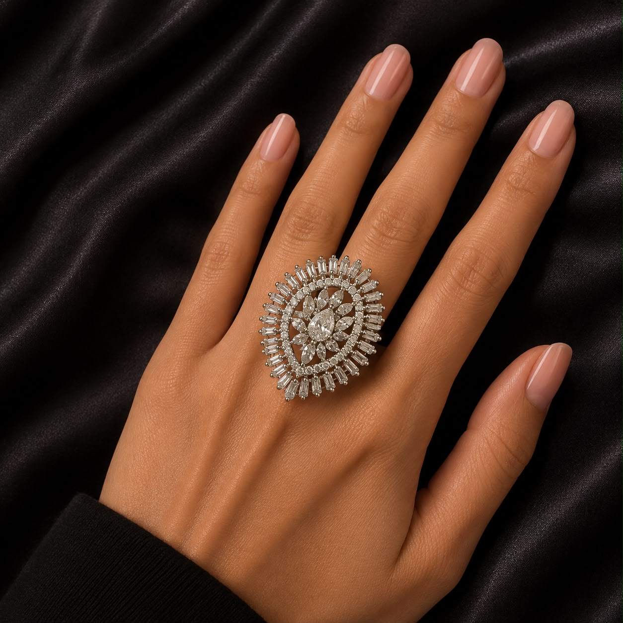 Celestial Bloom Zircon Ring