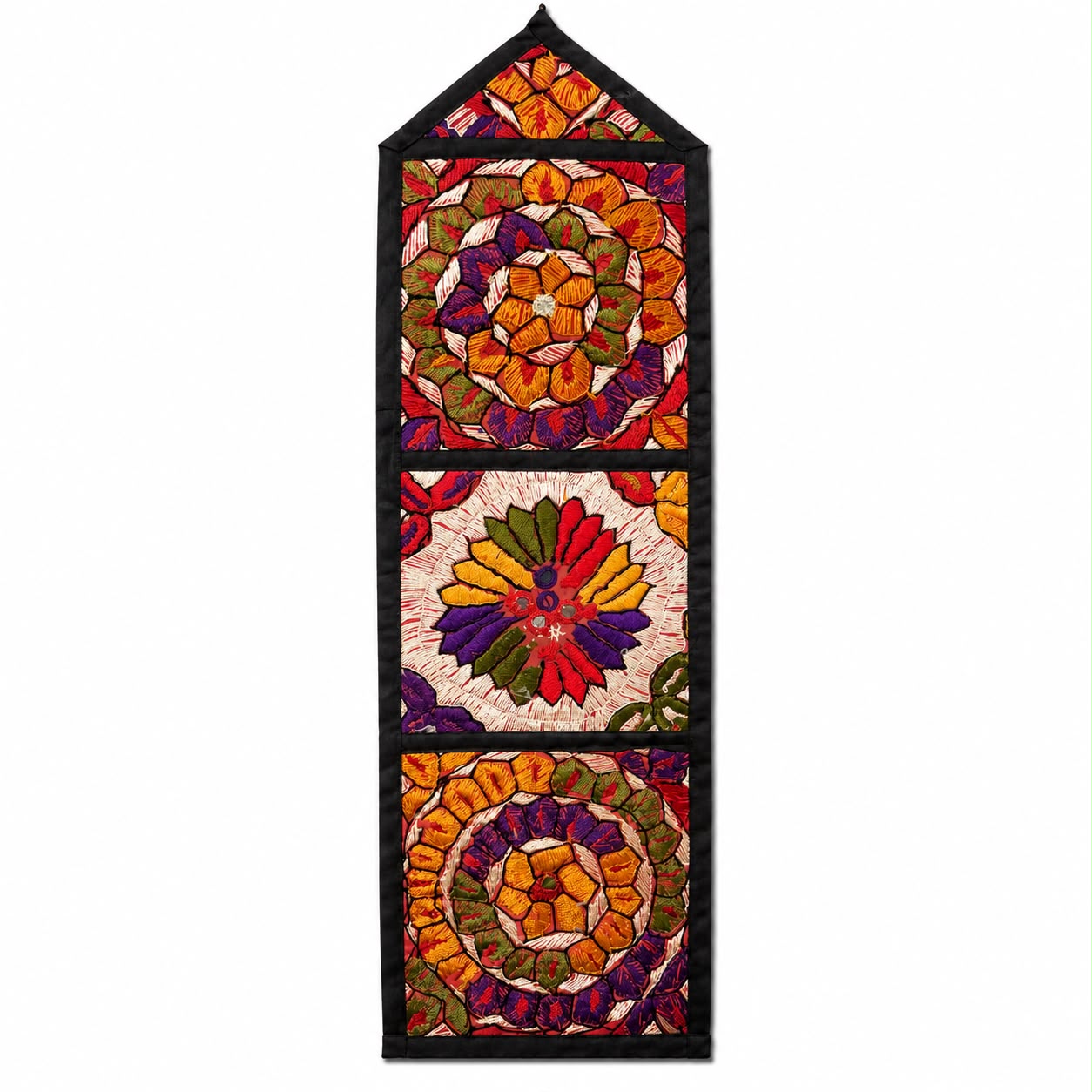 Kaleidoscope Bloom Embroidered Wall Organizer