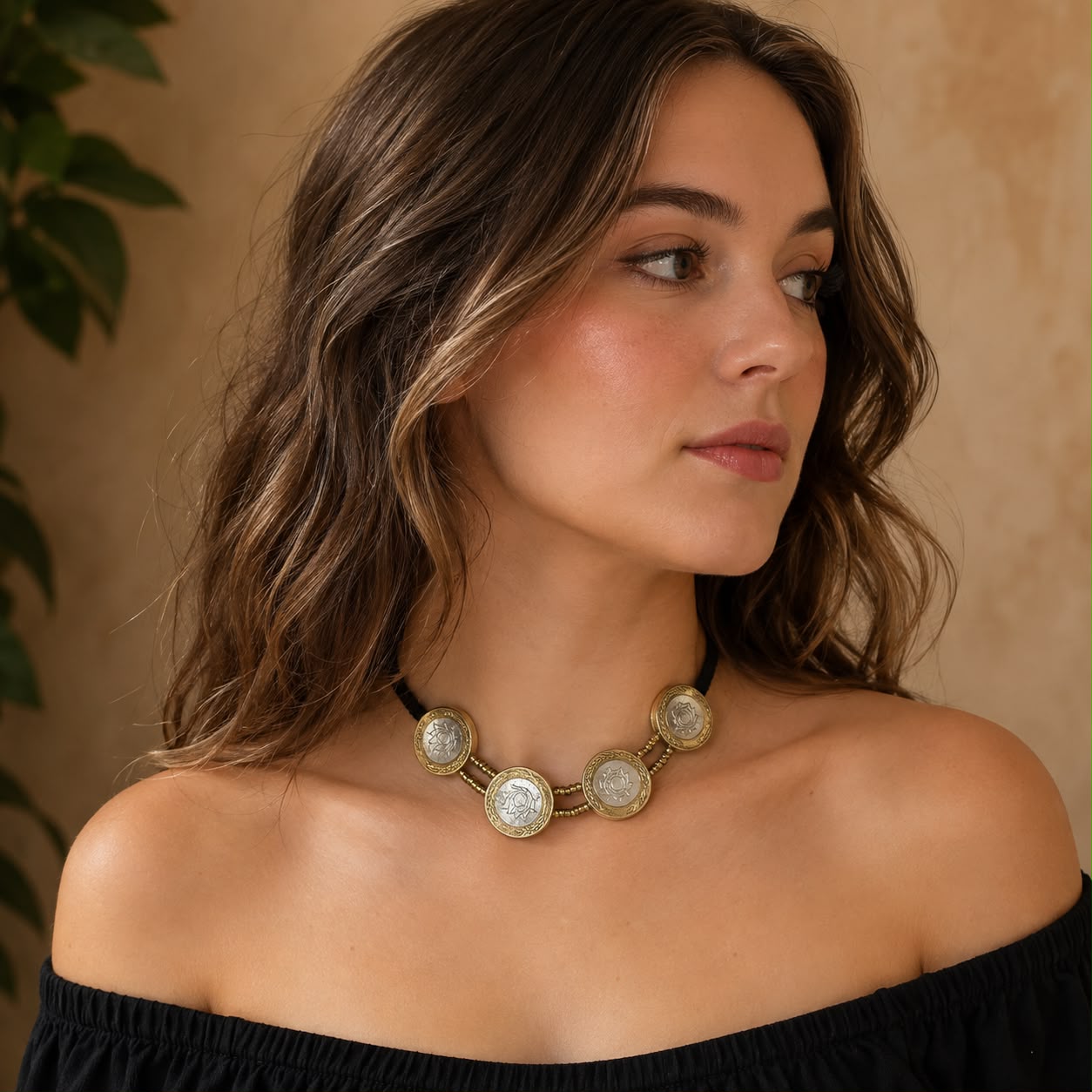 Afghan Coin Tie Choker