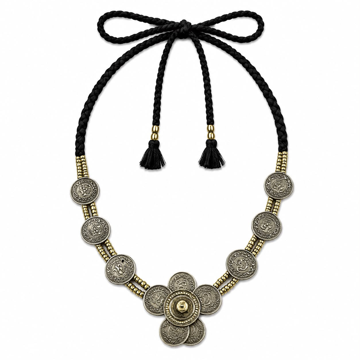 Afghan Coin Blossom Choker