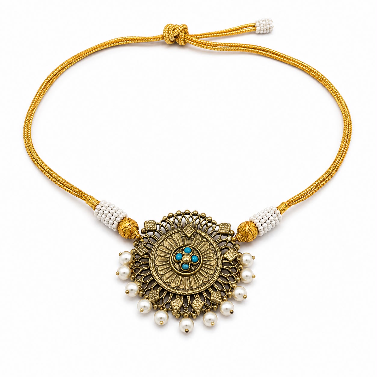Afghan Turquoise Medallion Choker
