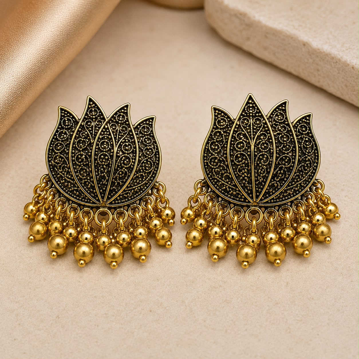 Antique Lotus Jewelry Set