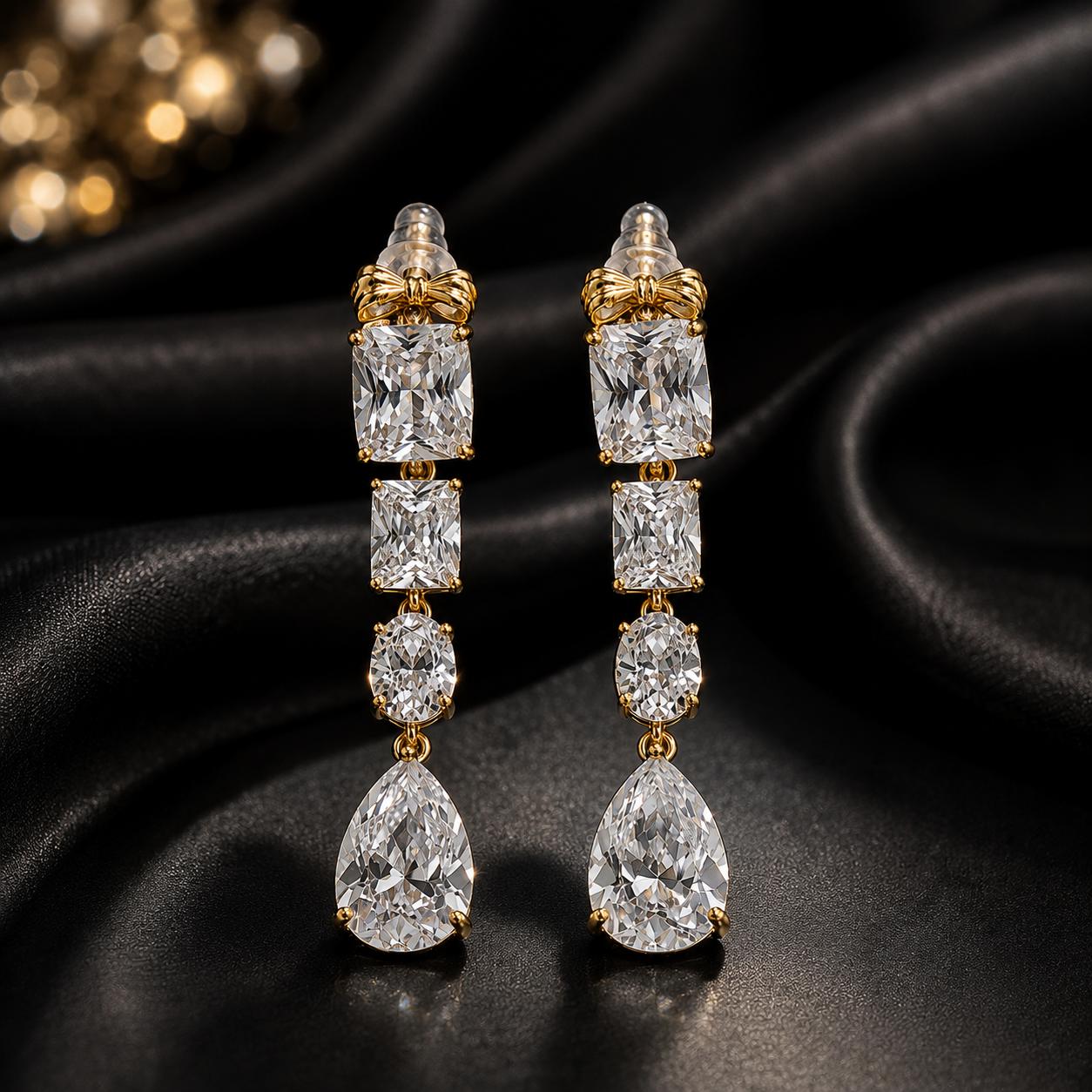 Crystal Cascade Statement Earrings
