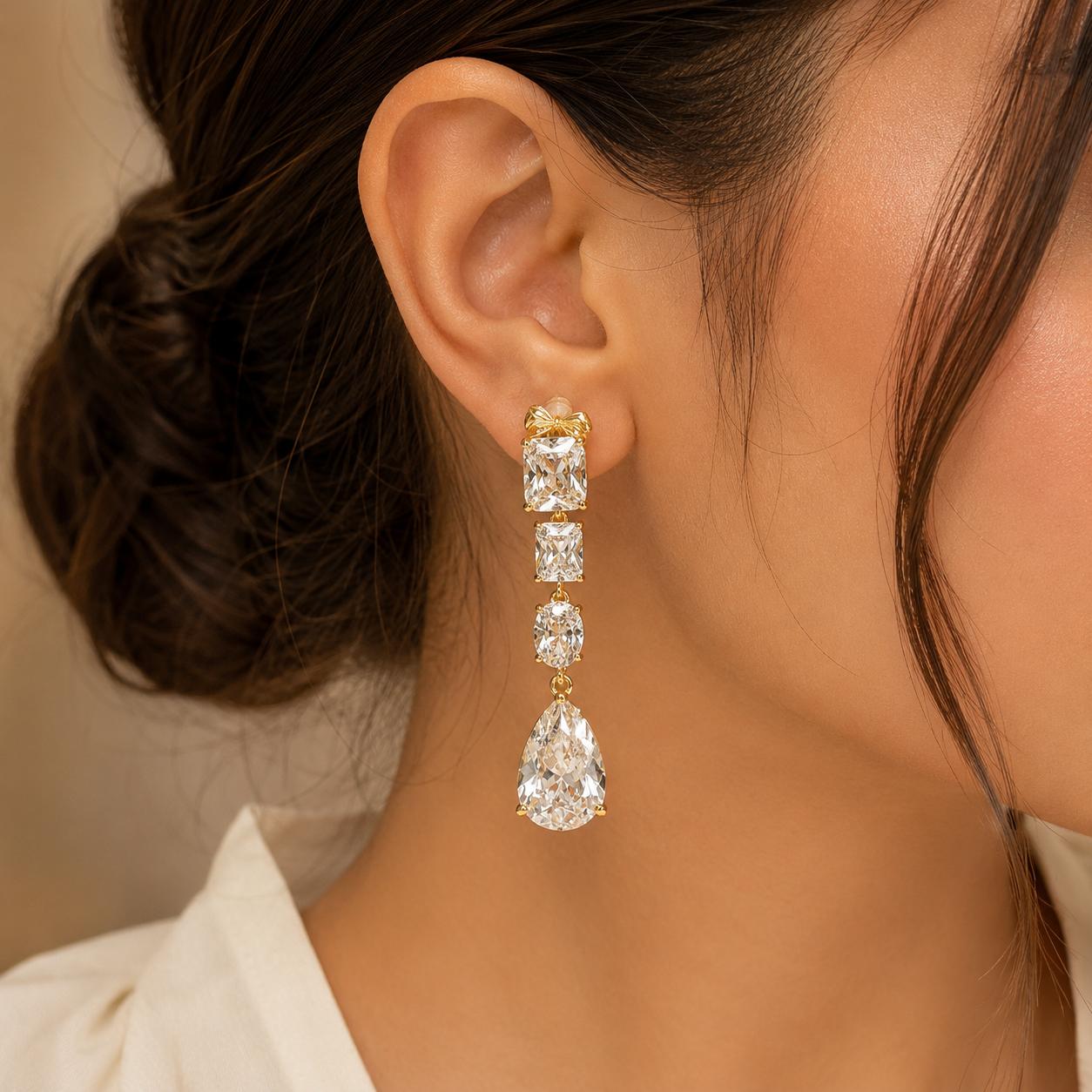 Crystal Cascade Statement Earrings