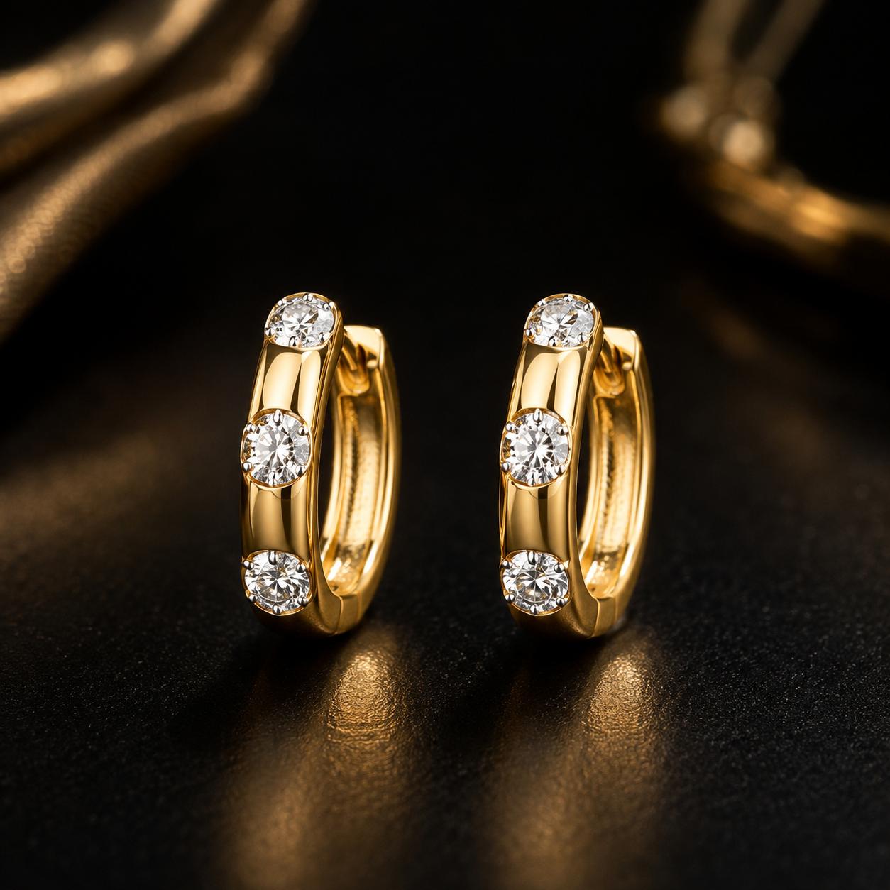 Golden Spark Trio Hoop Earrings