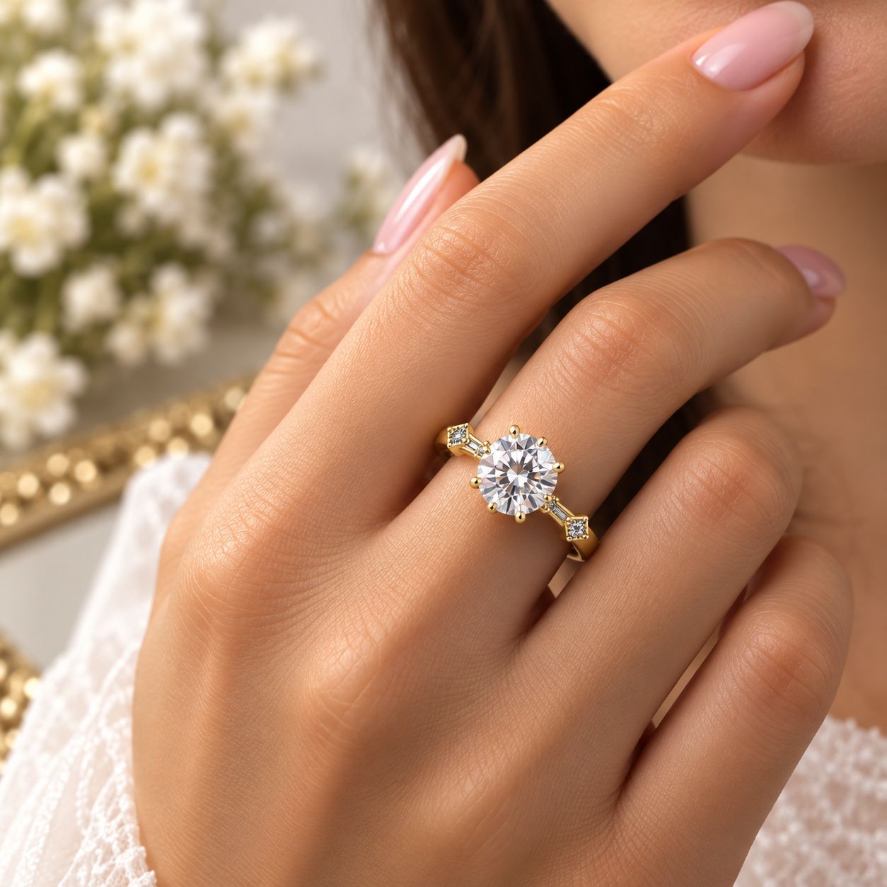 Celestial Round Solitaire Ring