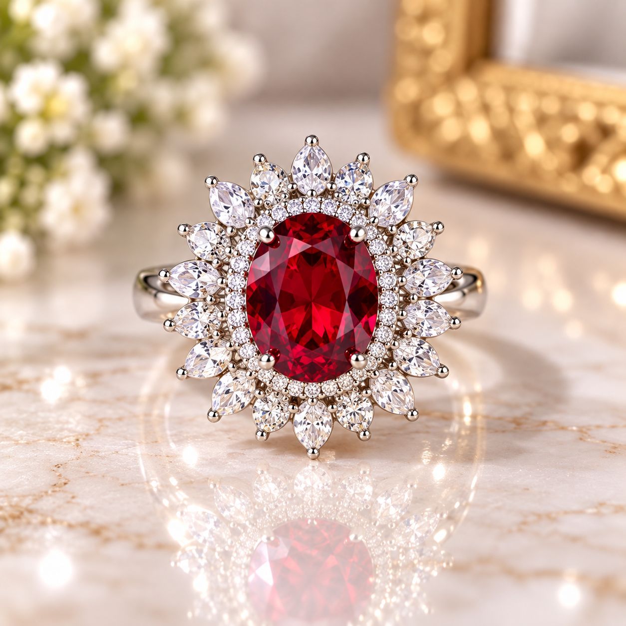 Ruby Bloom Statement Ring
