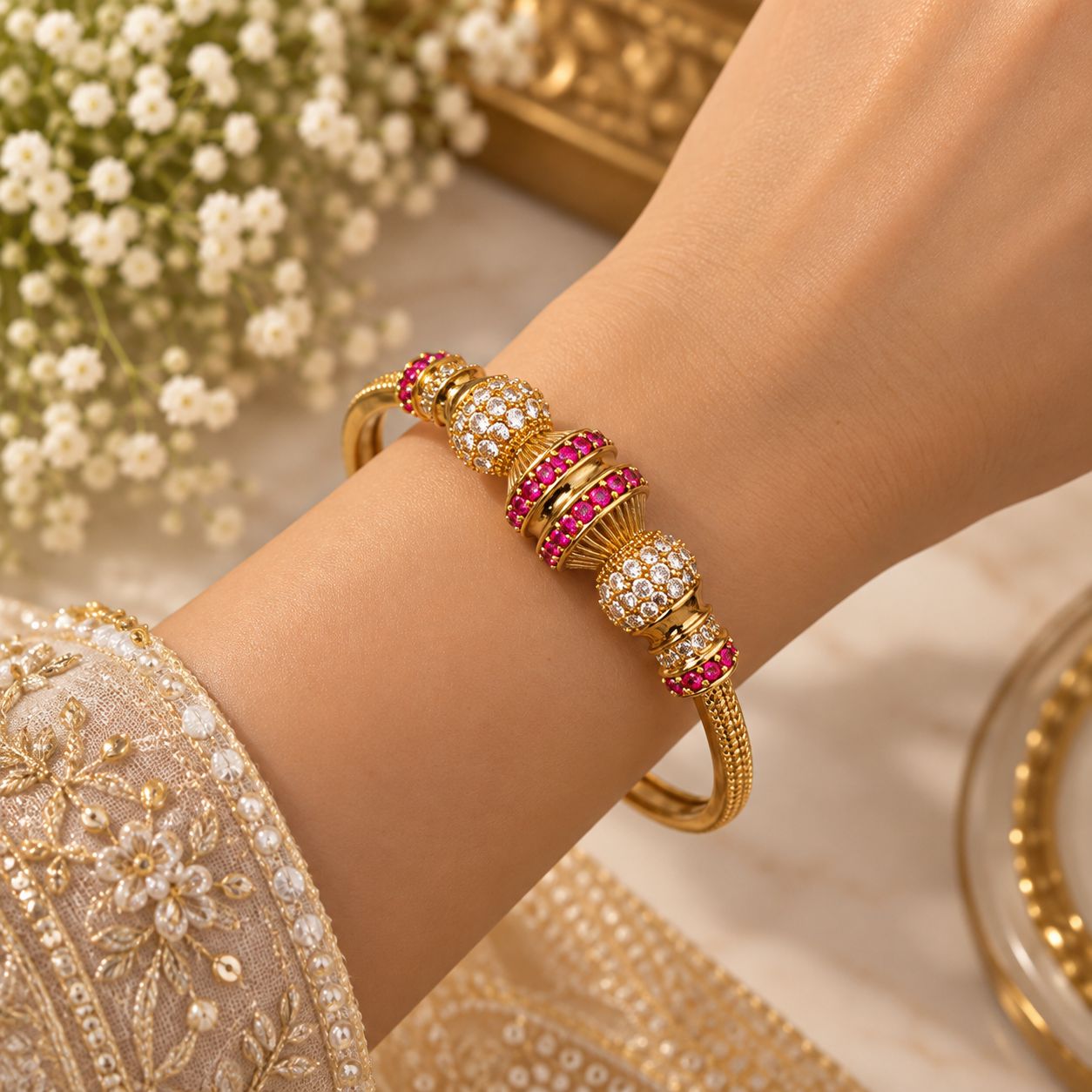 Pink Zircon Royal Bangle