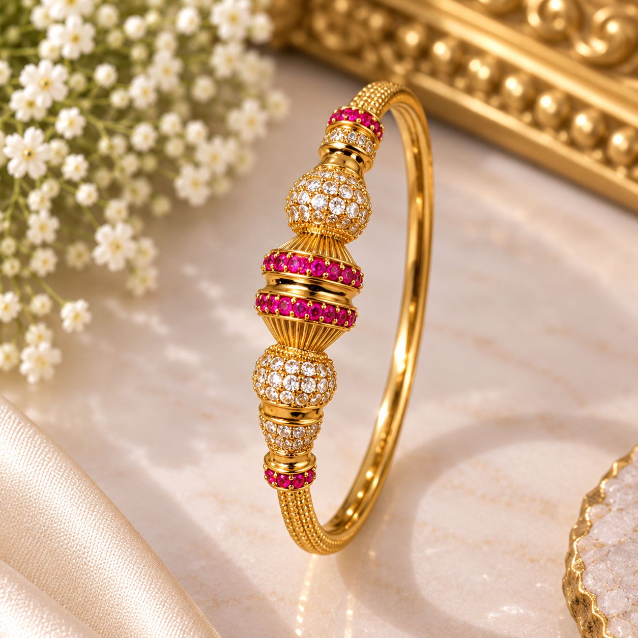 Pink Zircon Royal Bangle