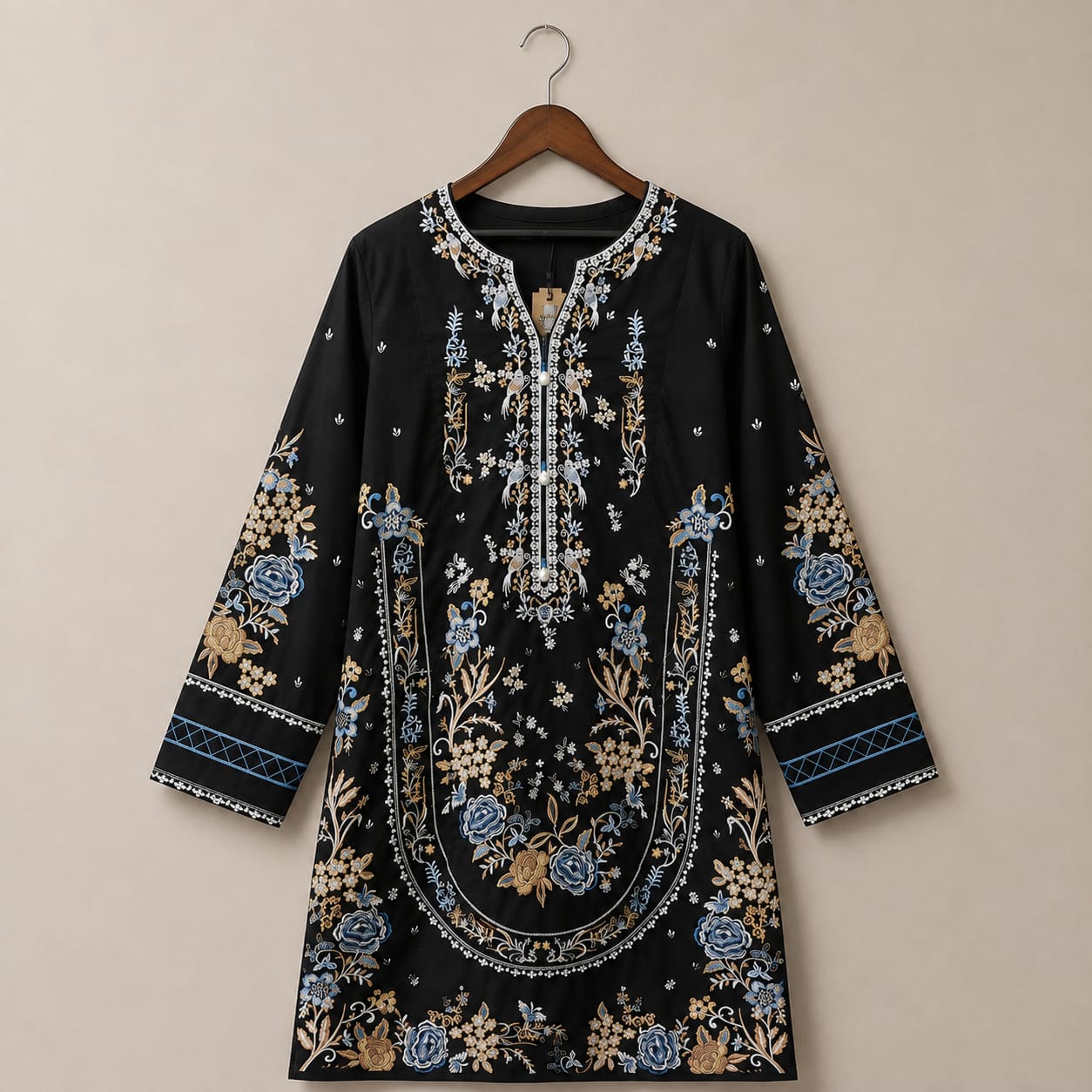 Zellbury Black Embroidered 3-Piece Lawn Suit