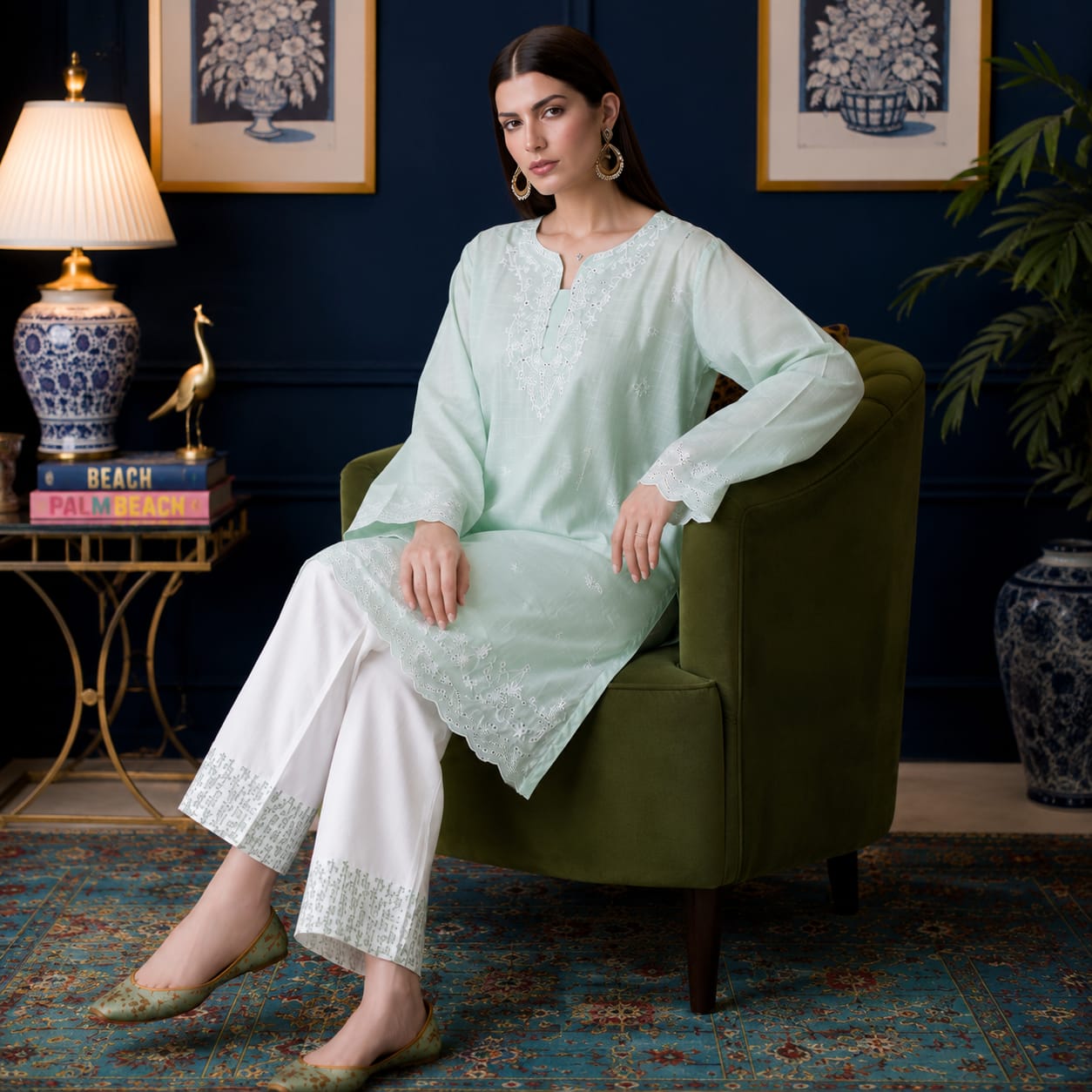 Zellbury Embroidered 2-Piece Dress