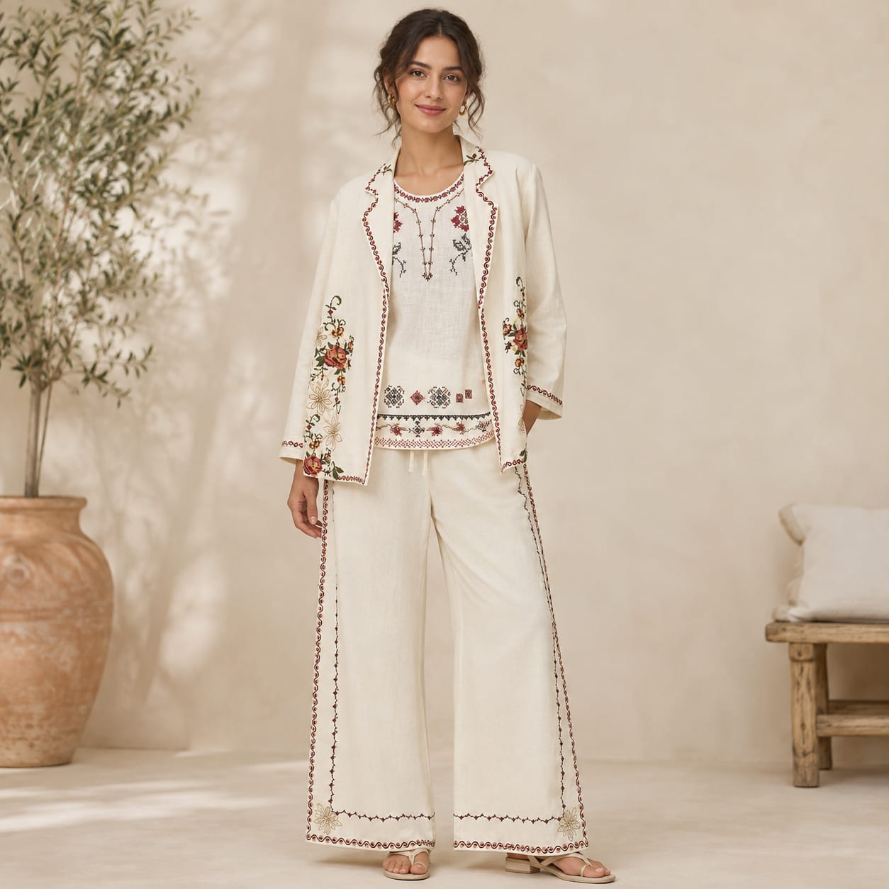 ETHNC Embroidered 3-Piece Formal Set