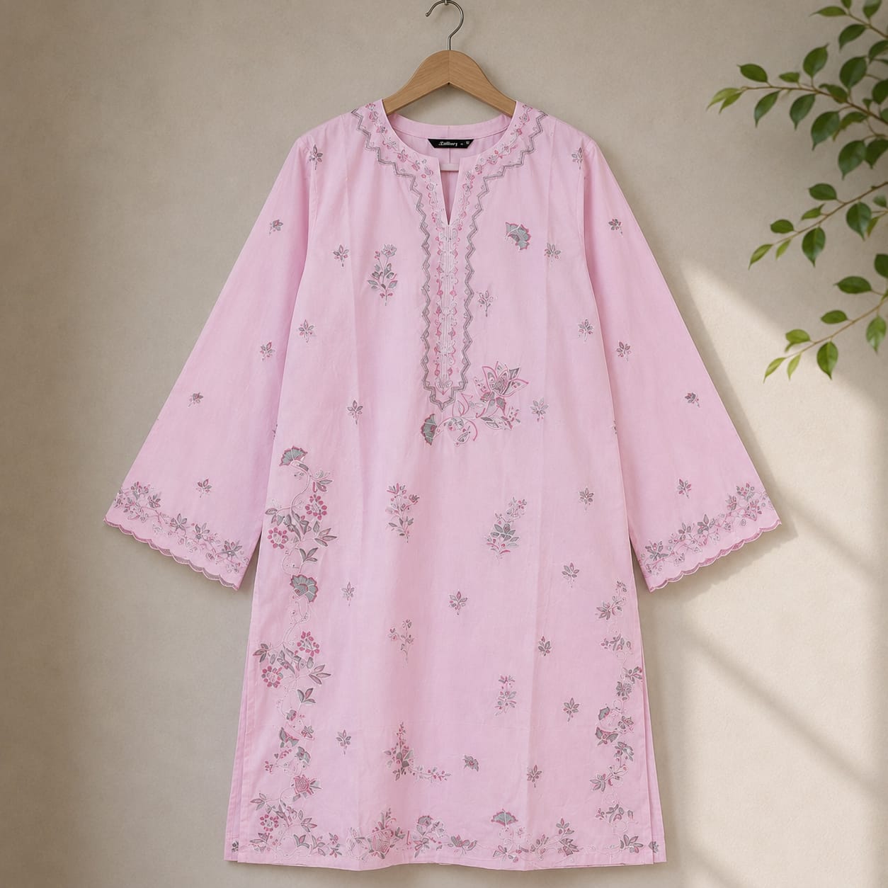 Asim Jofa Pink Cotton Dobby 2-Piece Set