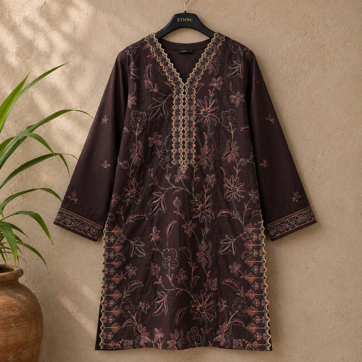 ASIM JOFA Raw Silk Embroidered 2-Piece S