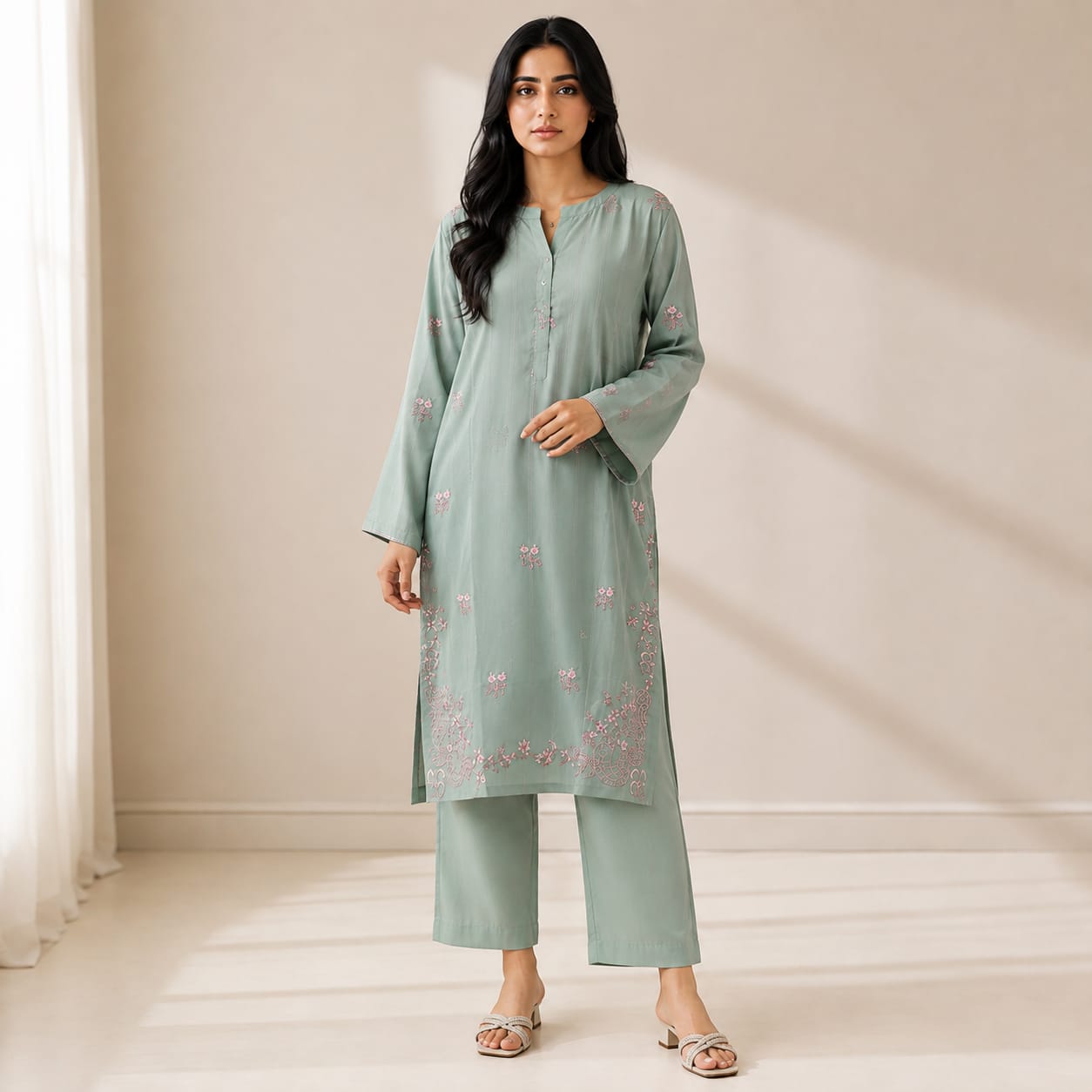 Zellbury Embroidered 2-Piece Suit