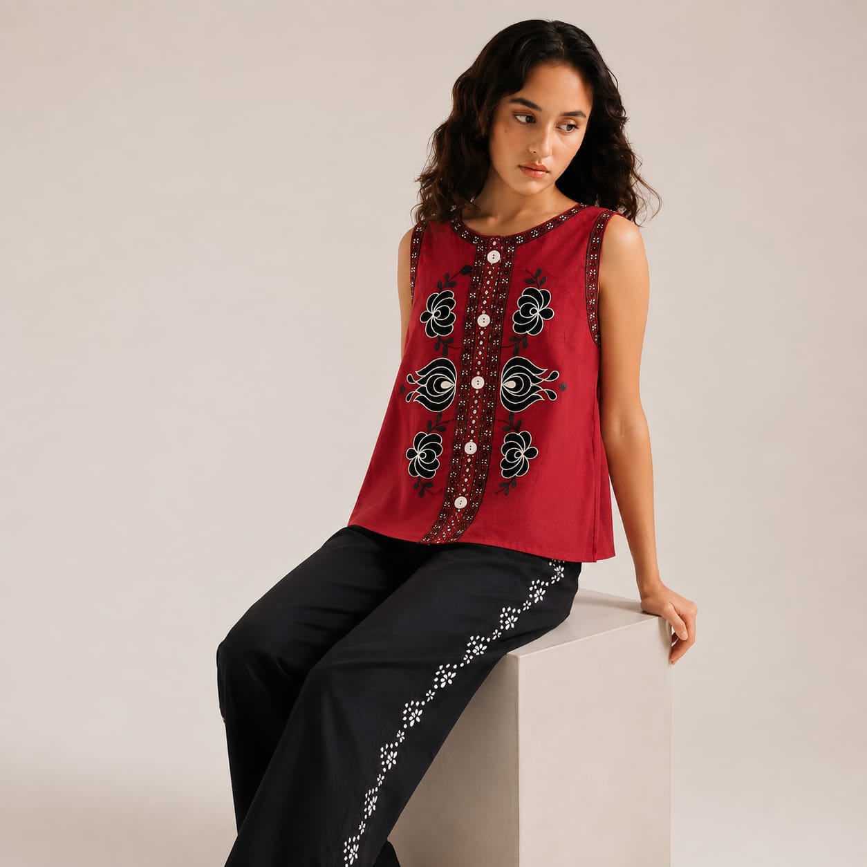 ETHNC Embroidered Waistcoat &amp; Trouser 2-Piece Set