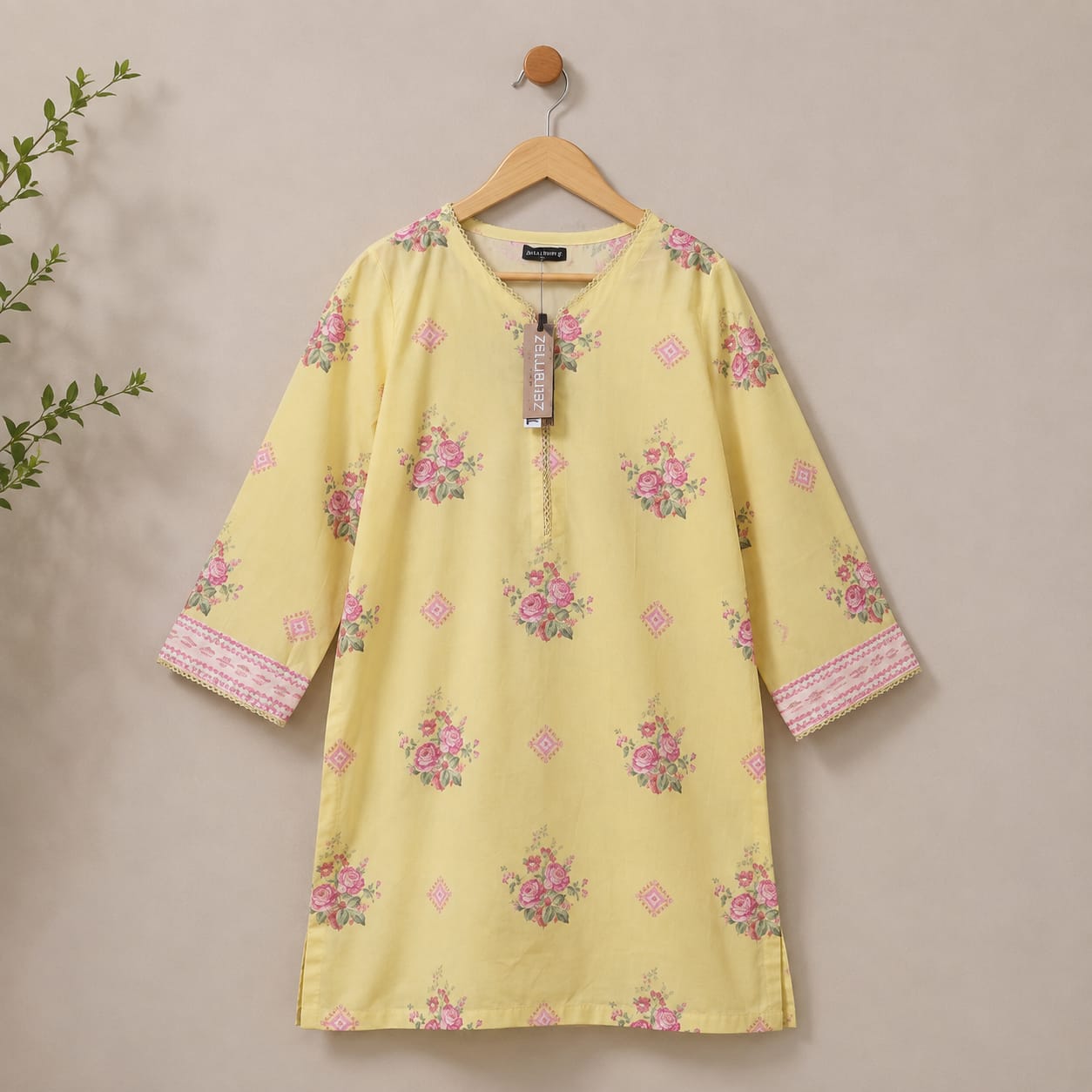 Zellbury Lemon Printed Lawn 3-Piece dress