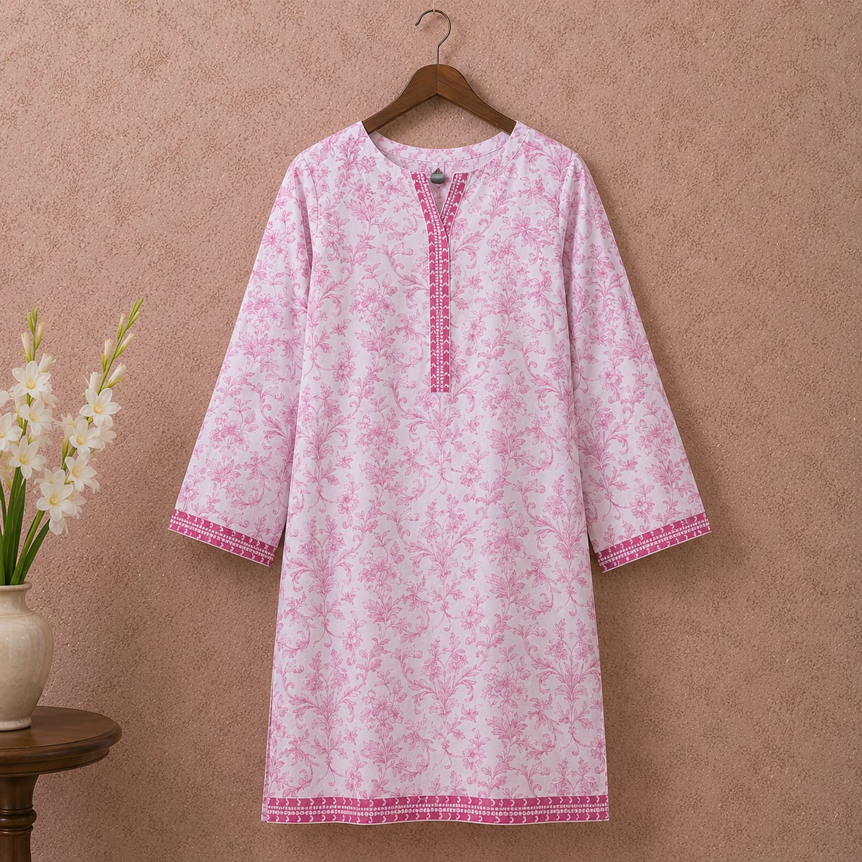 Zellbury blush Pink Printed lawn dress