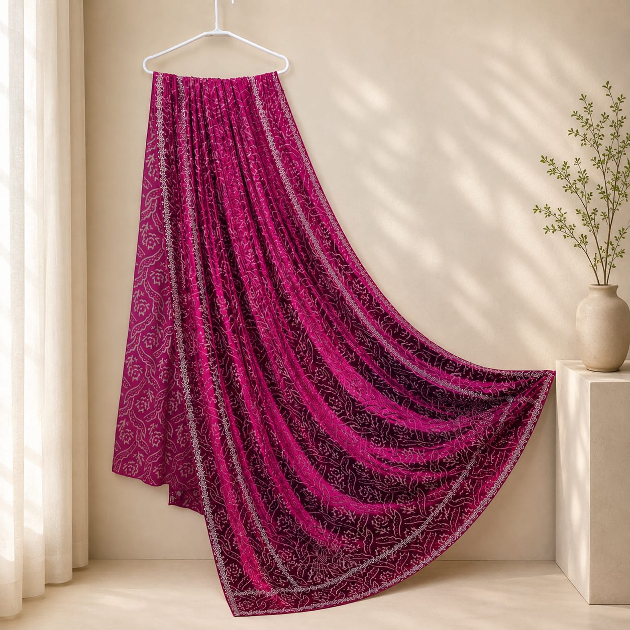 Crimson Bloom Velvet Dress