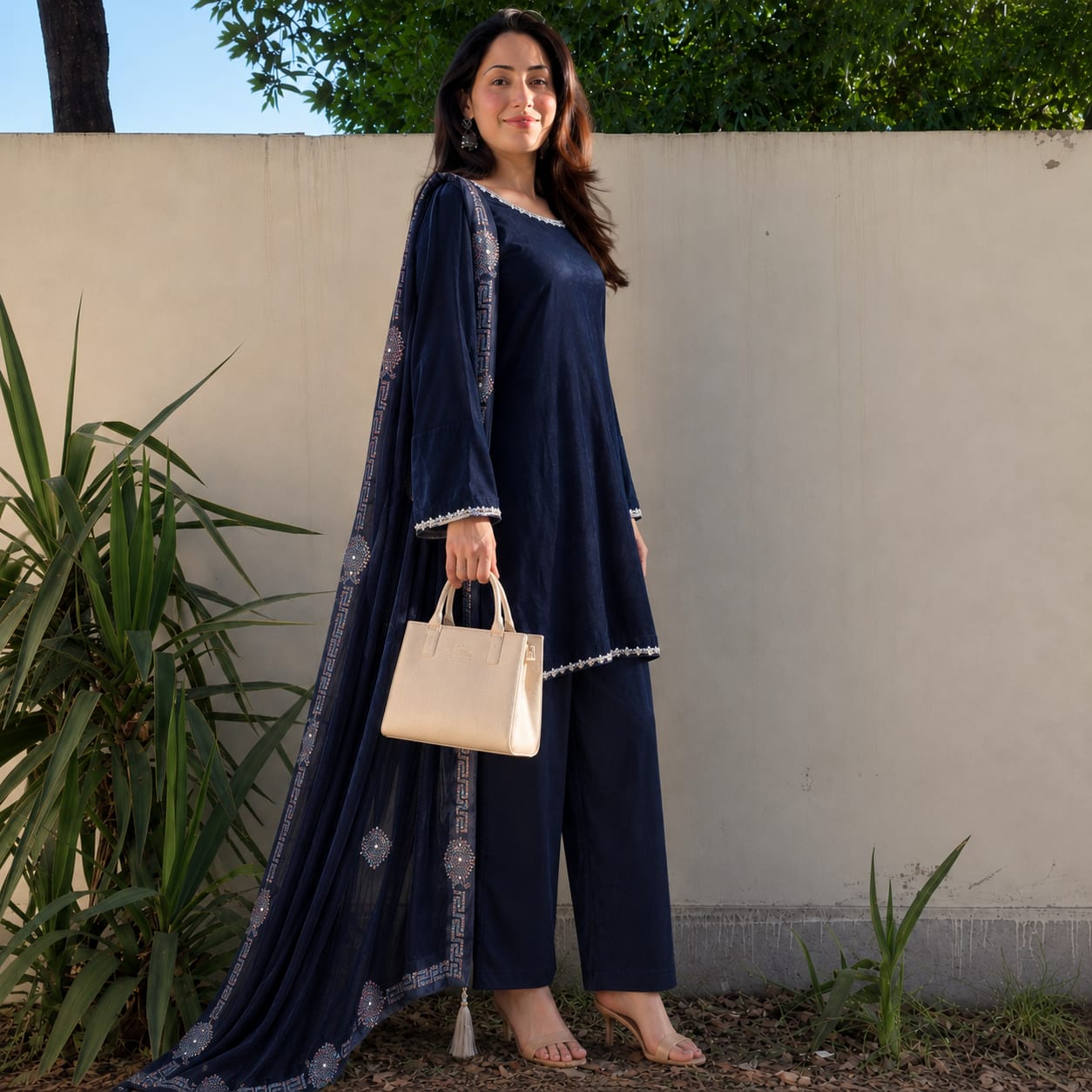 Desi Bazaar Micro Velvet 3-Piece Suit