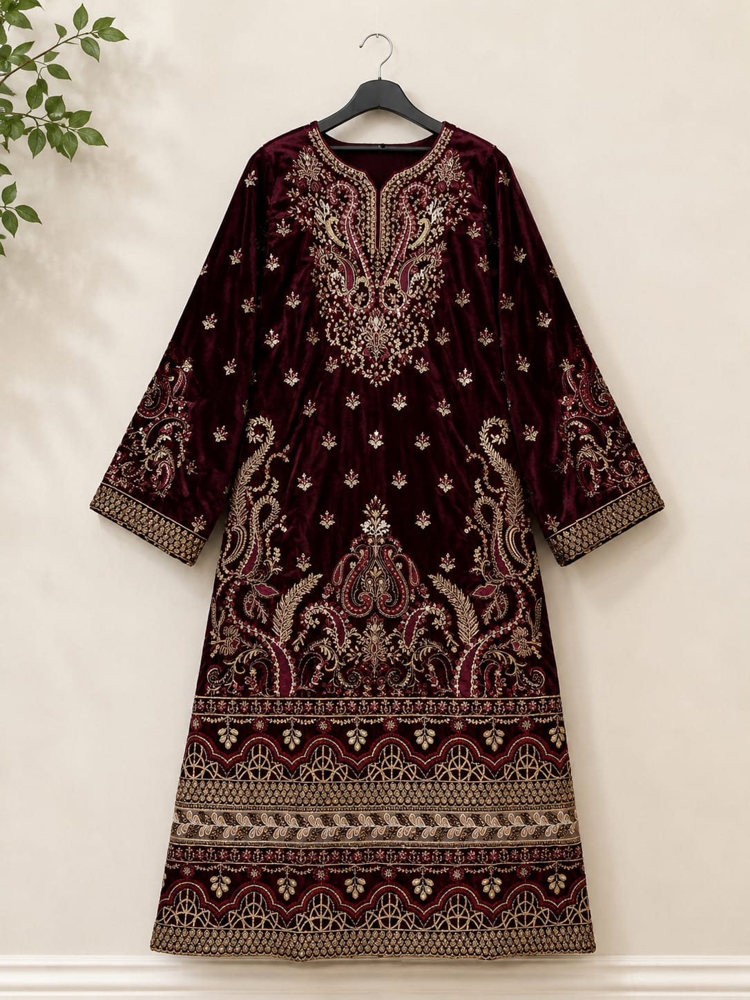 Desi Bazar Luxury Velvet 3-Piece dress