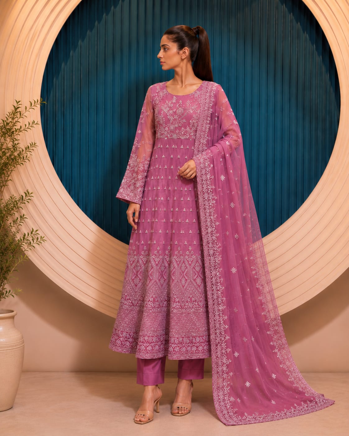 Keserya 3-Piece Embroidered Maxi Set