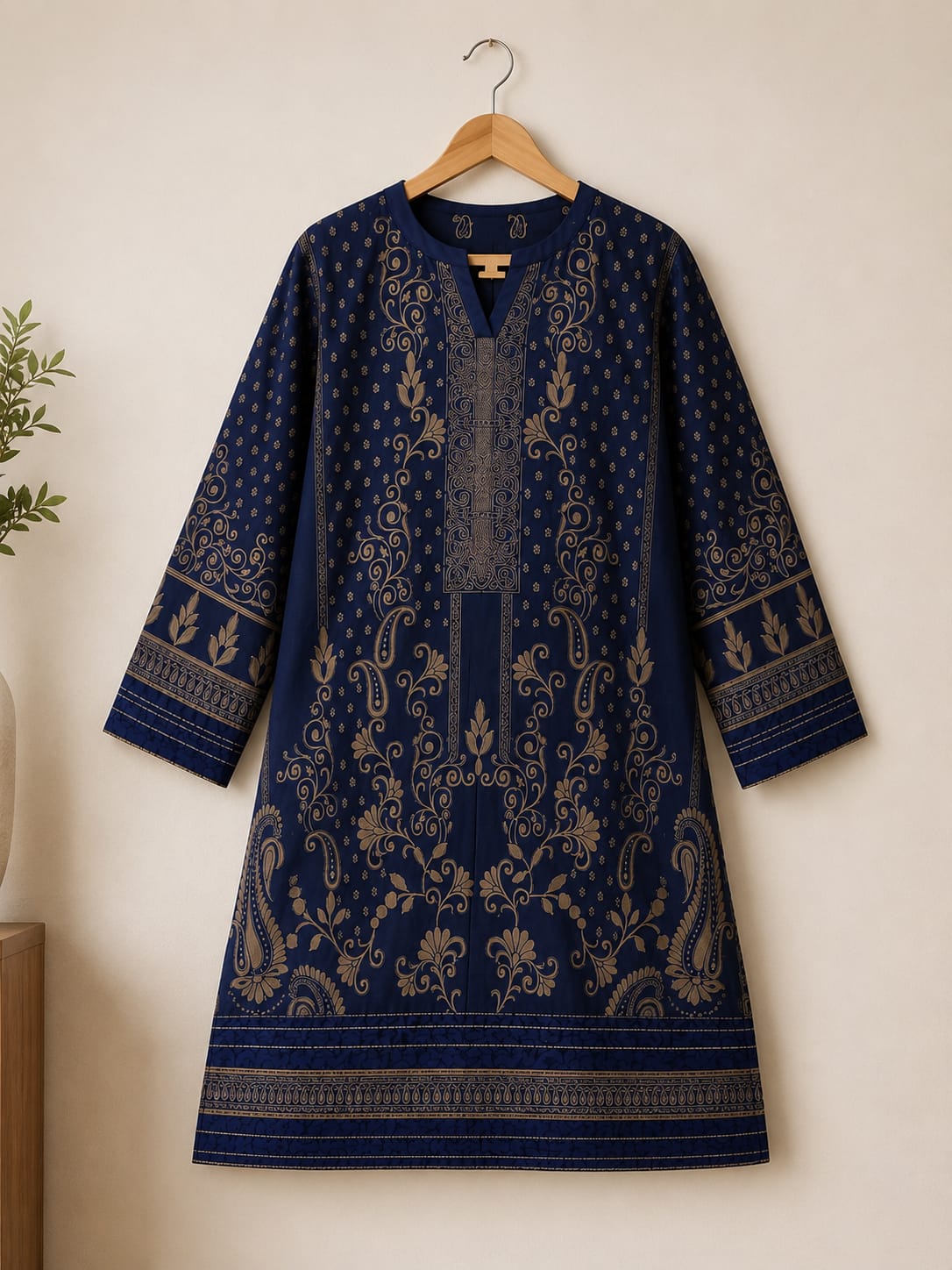 Midnight Blue Paisley Dress