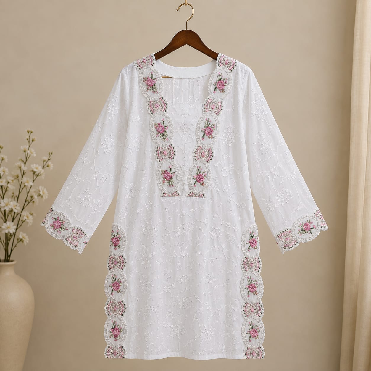 Floral Krimson 3 piece Dress