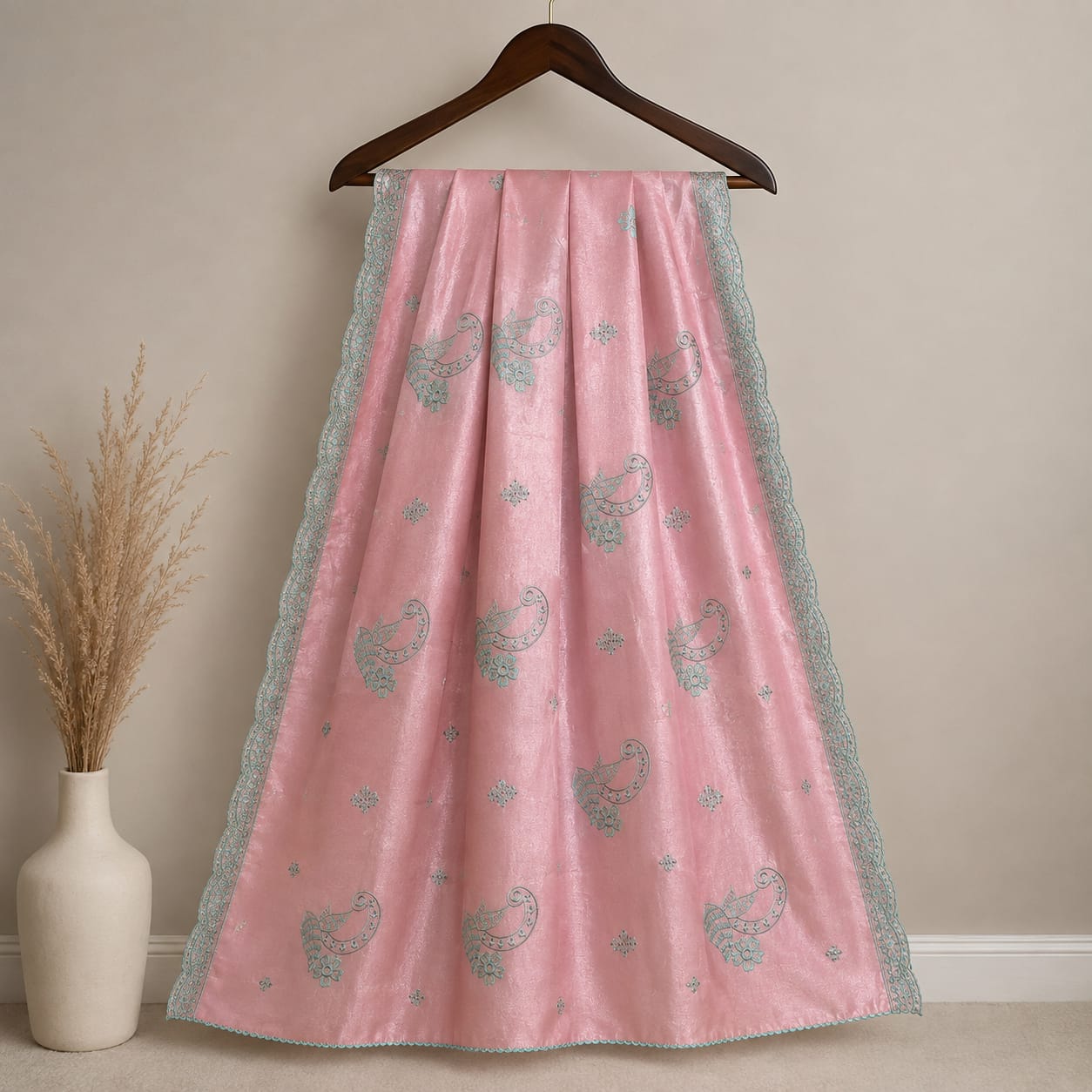 Blush Rose Embroidered 3-Piece Dress