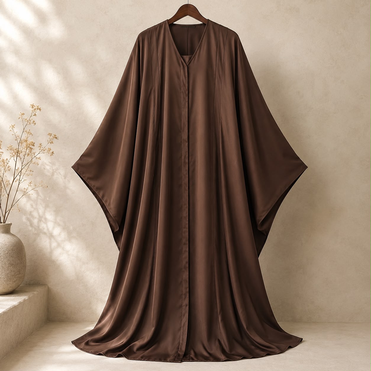 Classic Chocolate Brown Butterfly Abaya