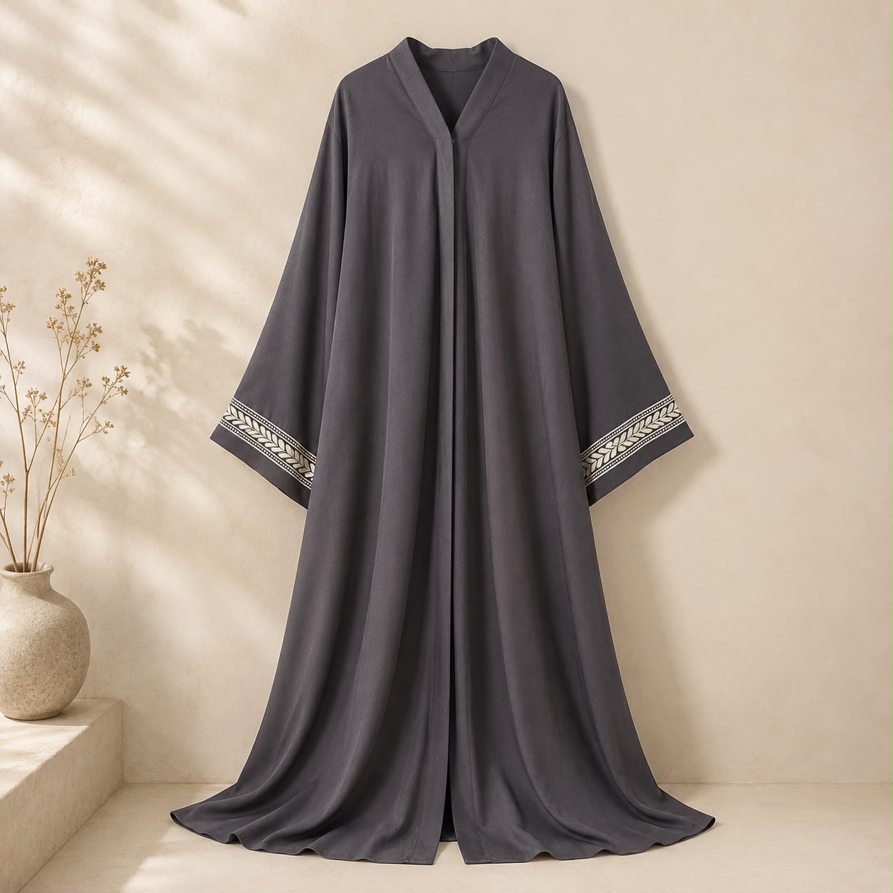 Elegant Slay Grey Abaya