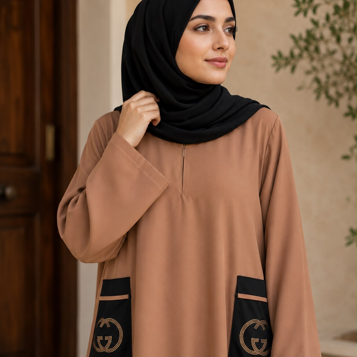 Classic Camel Silk Abaya