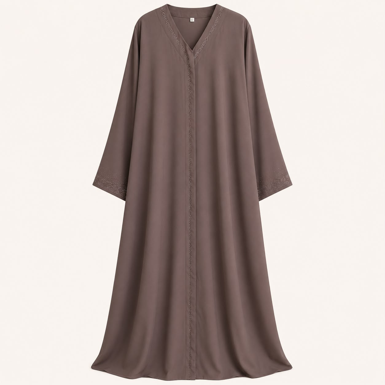 Elegant Taupe Silk Abaya