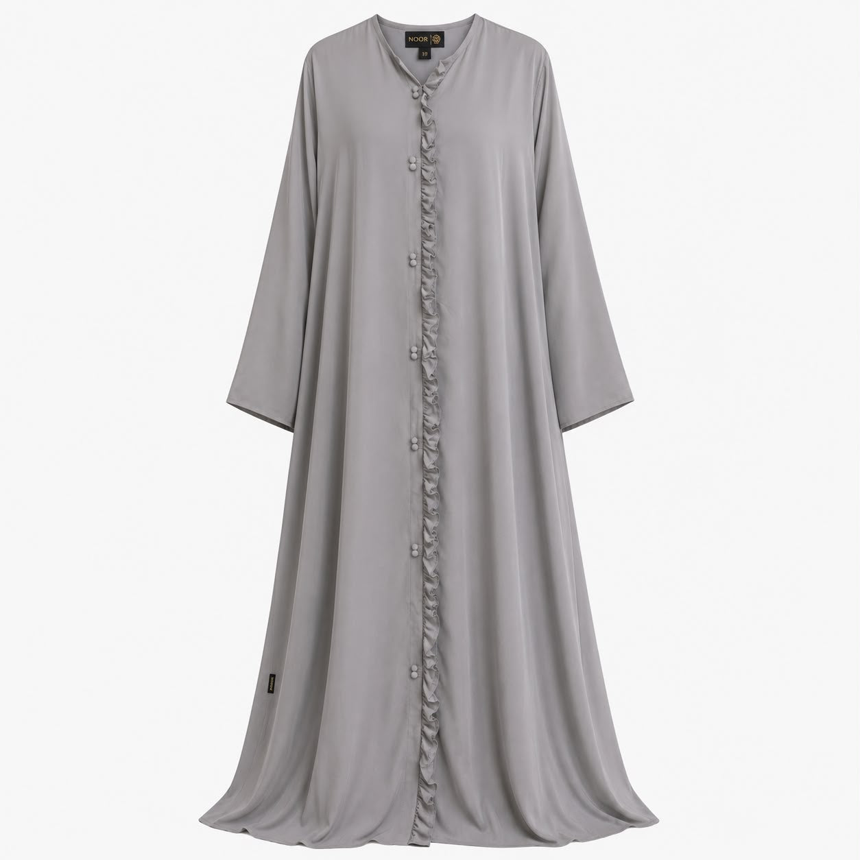 Elegant Grey Silk Abaya